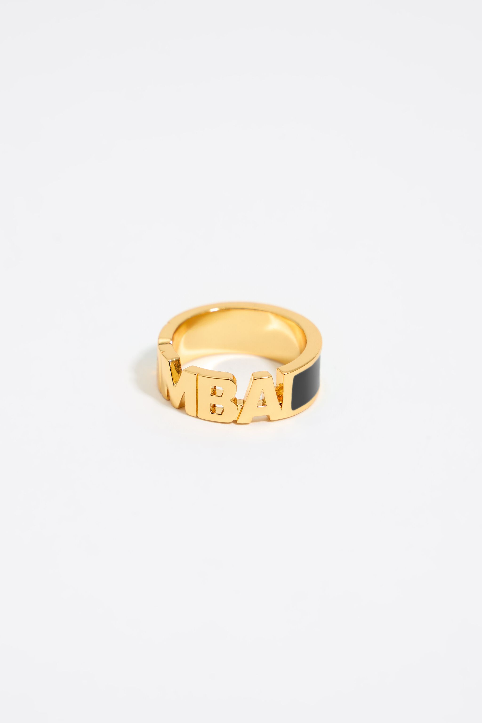 Black enamel logo ring
