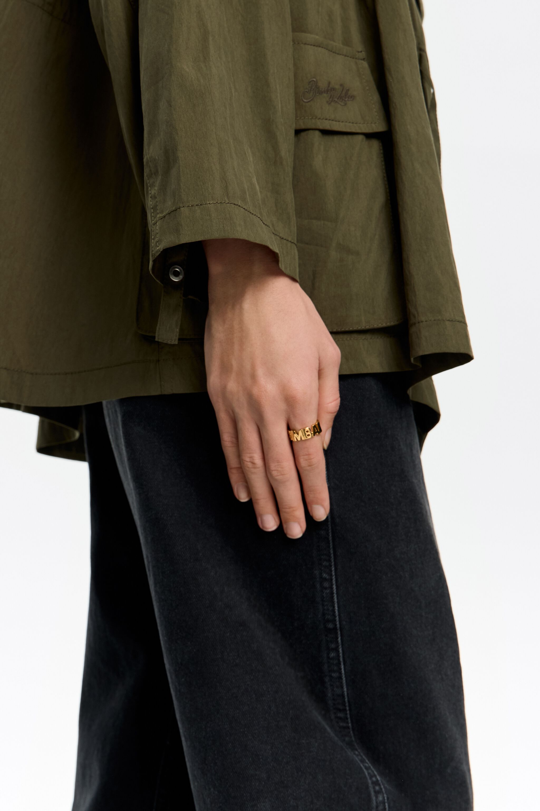 Black enamel logo ring