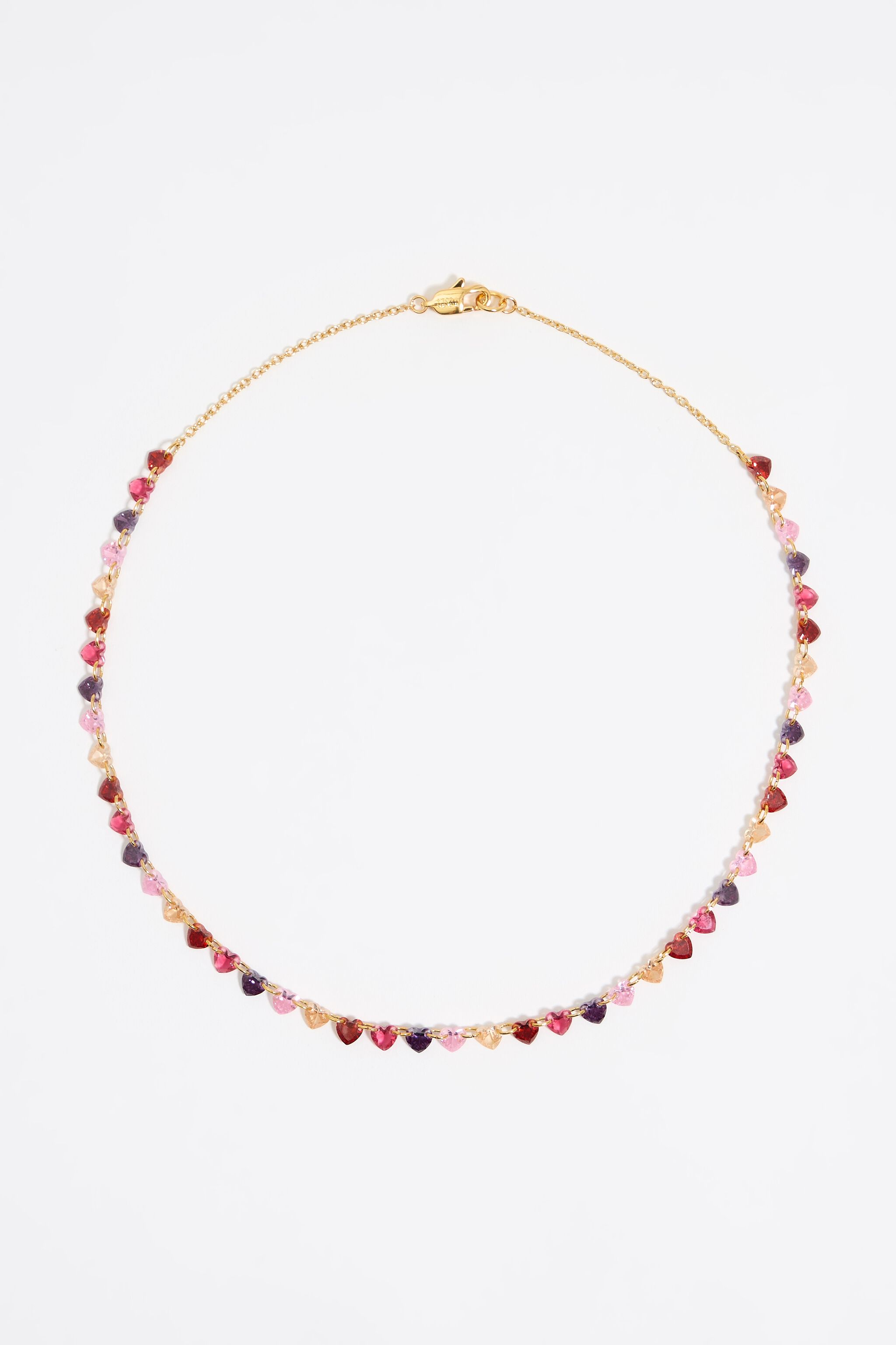 Multicolor hearts and crystals necklace