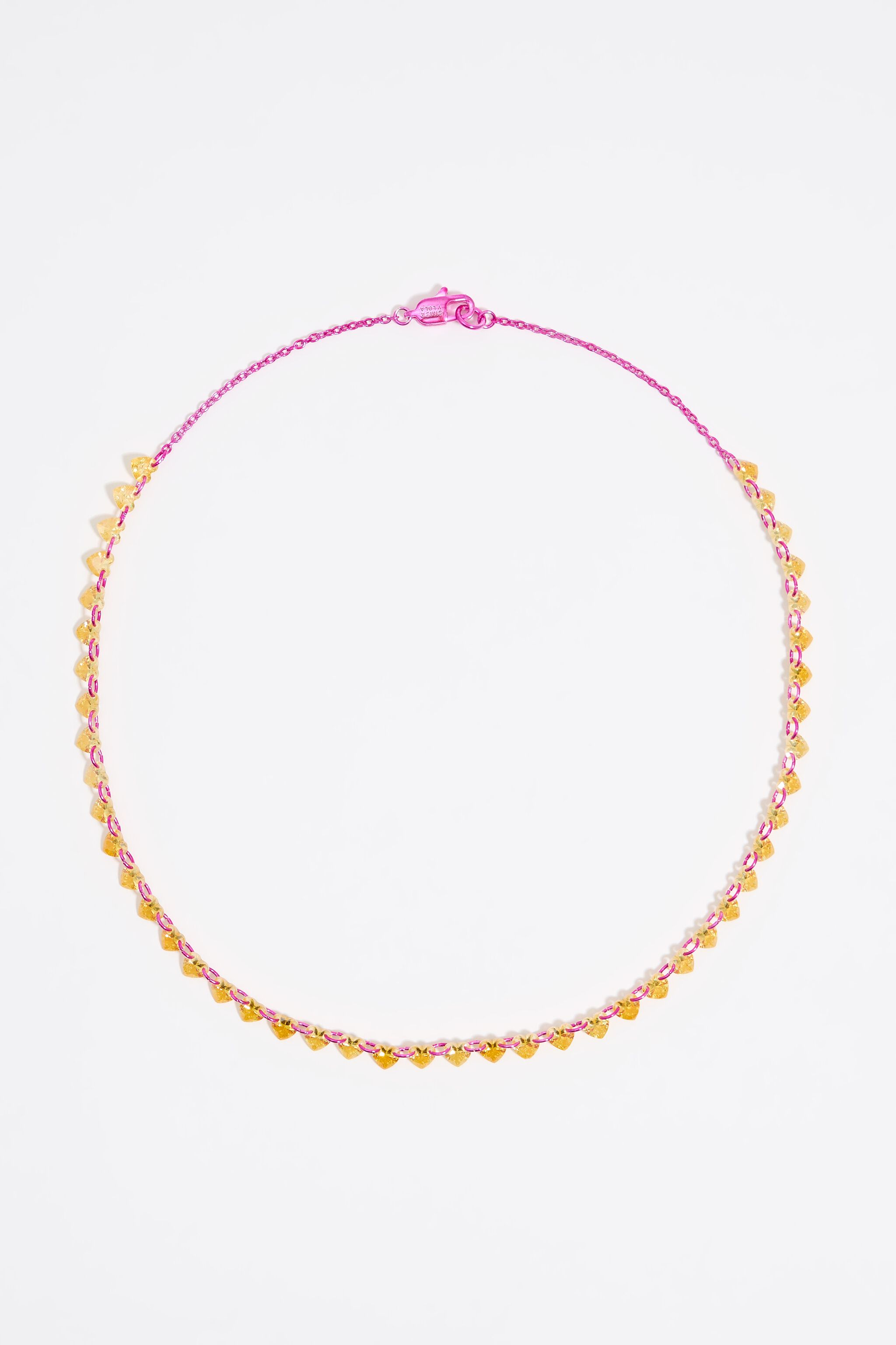 Yellow hearts and crystals necklace