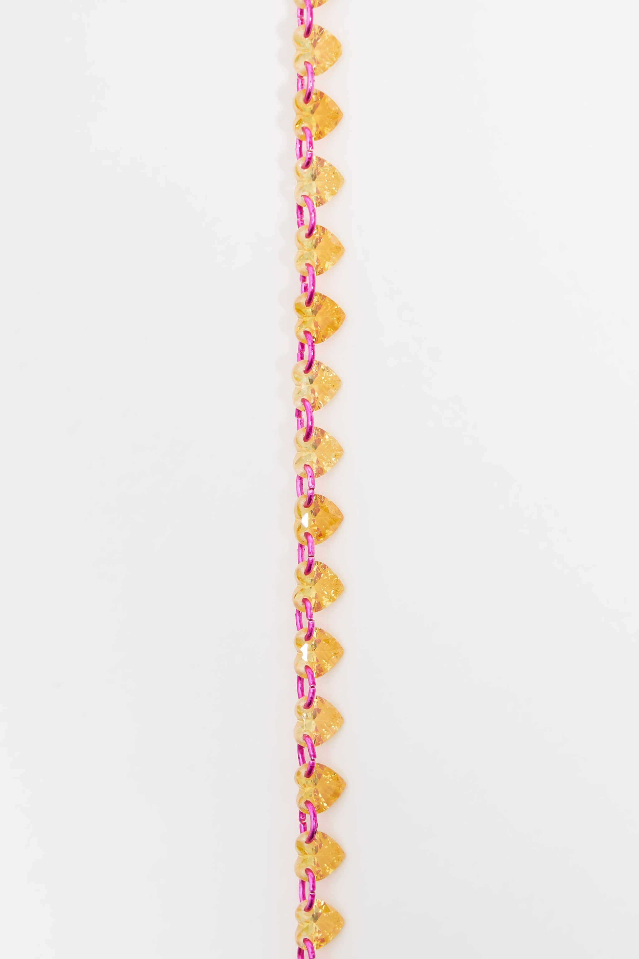 Yellow hearts and crystals necklace