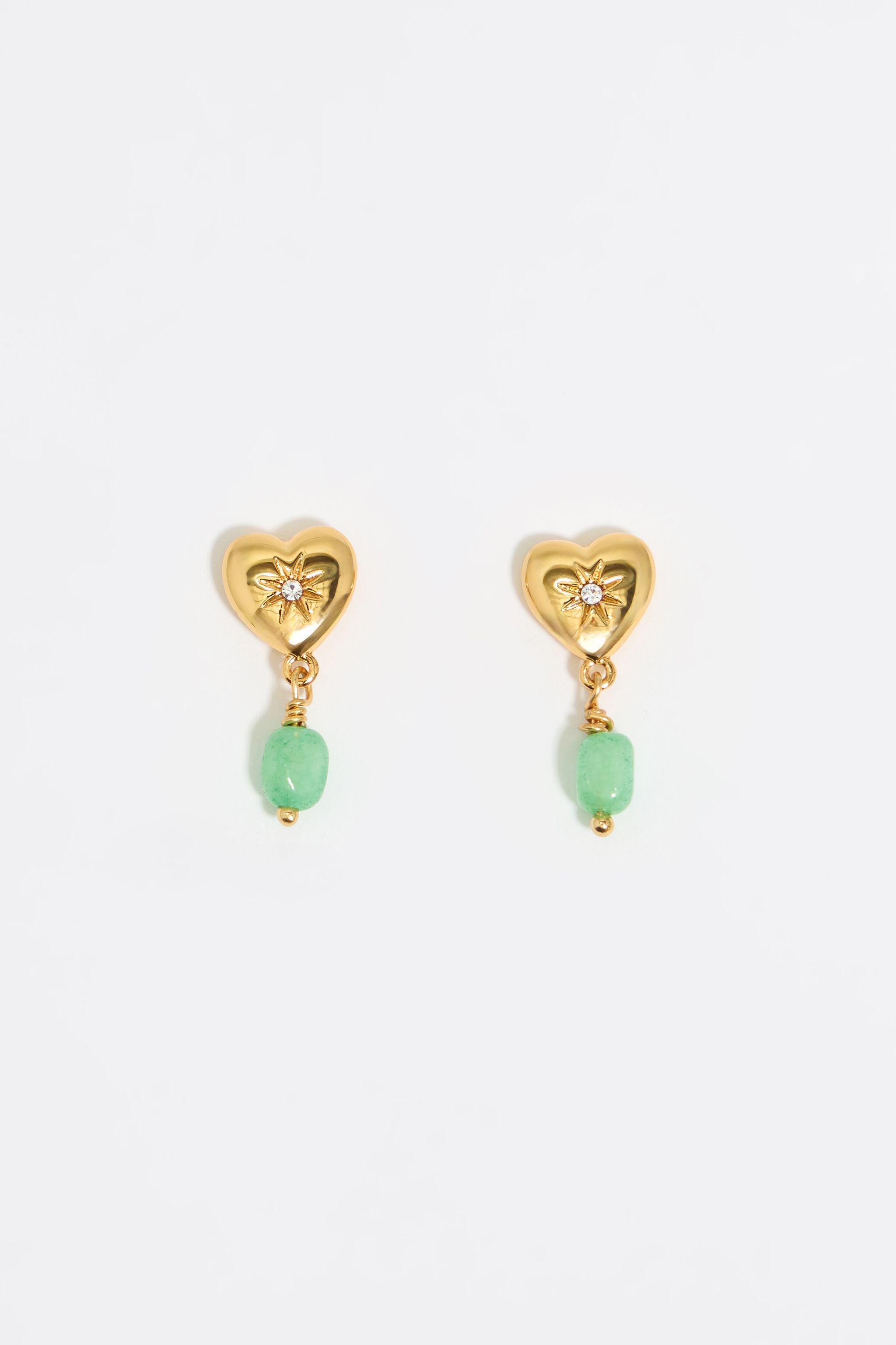 Heart and stone earrings