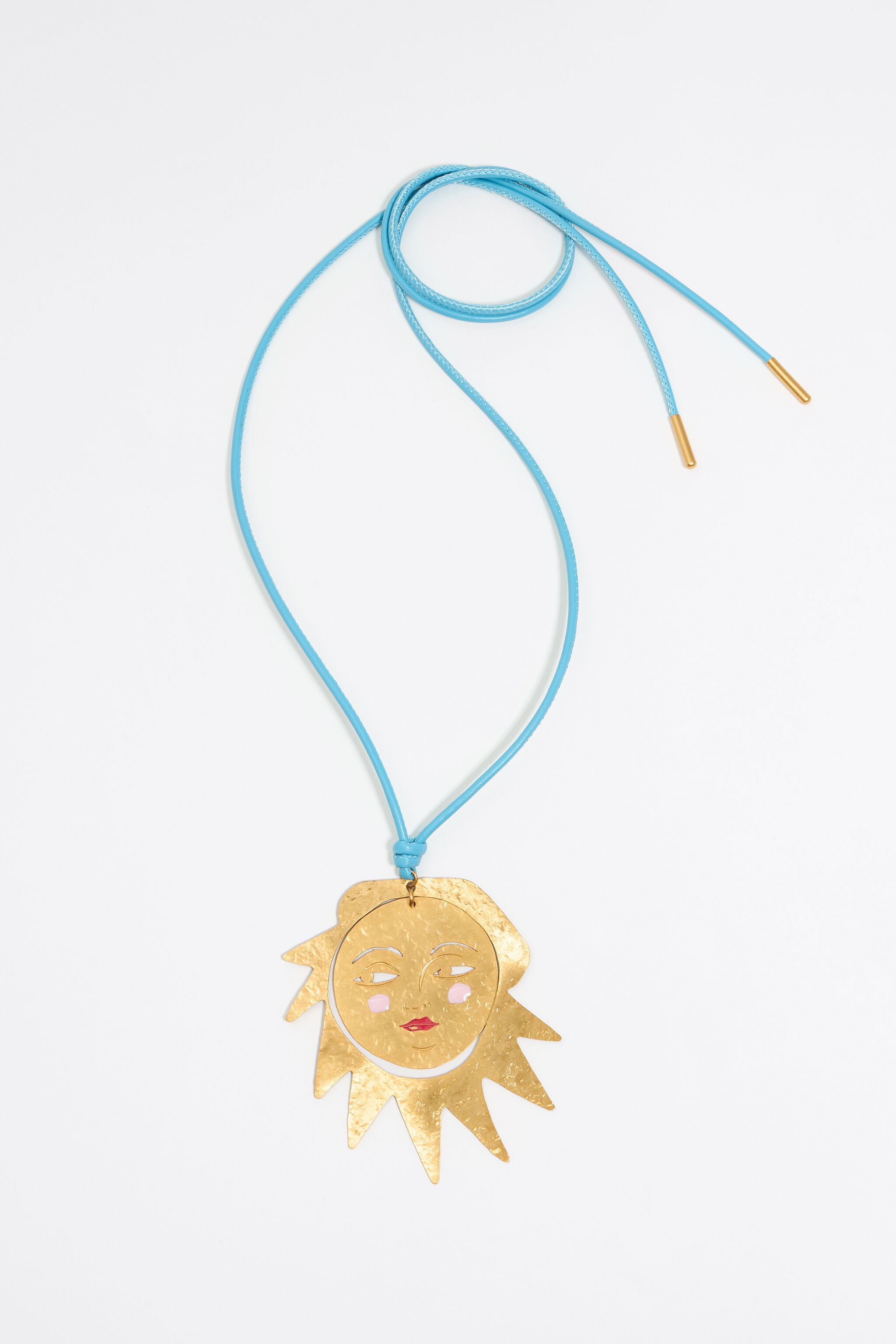 Sun blue cord necklace