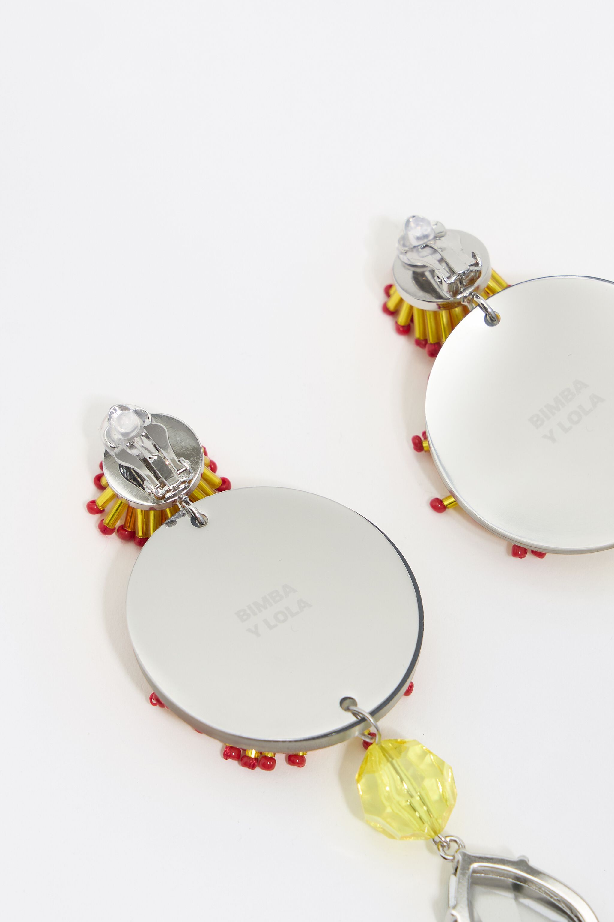 Multicolor flower and crystal earrings