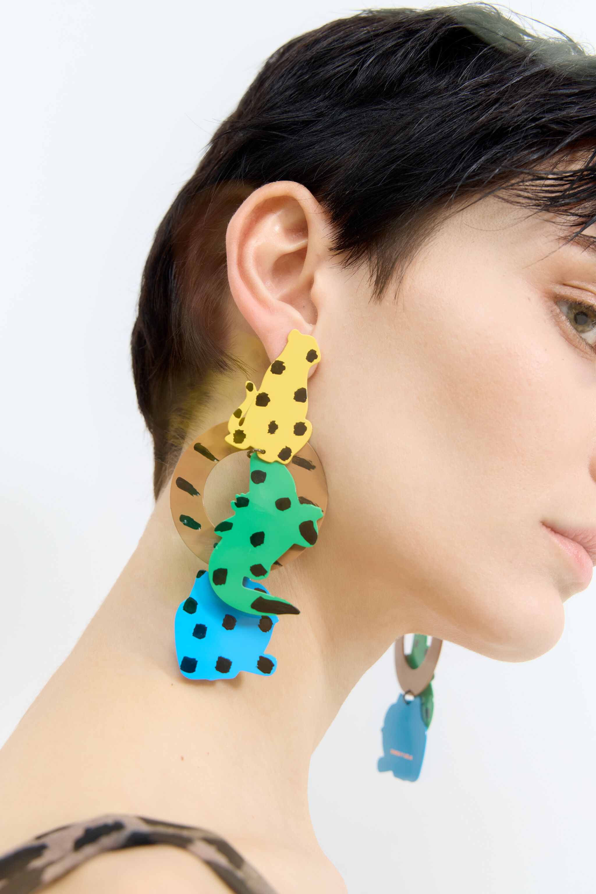 Multicolor jungle animal earrings