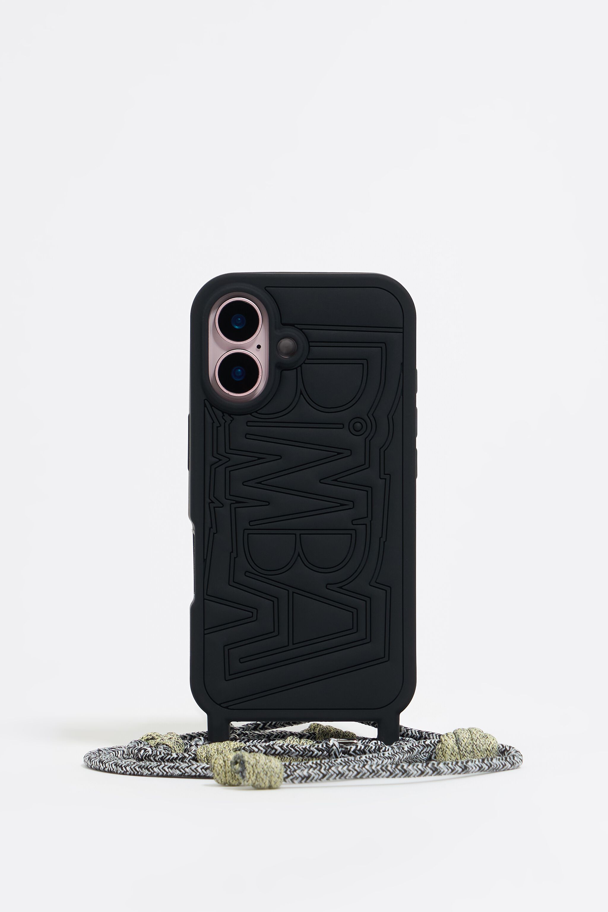 Black silicone iPhone 16 case