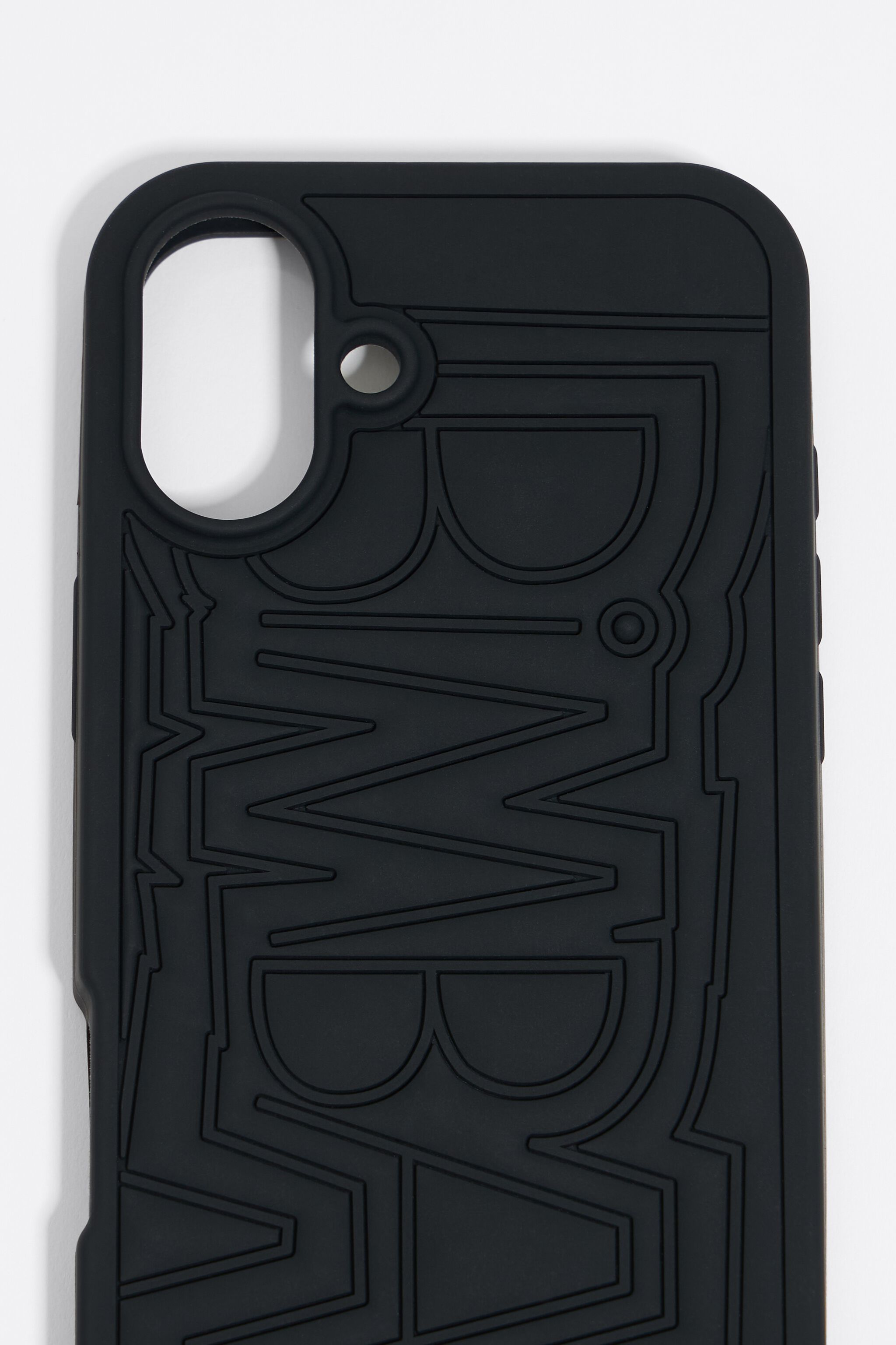 Black silicone iPhone 16 case