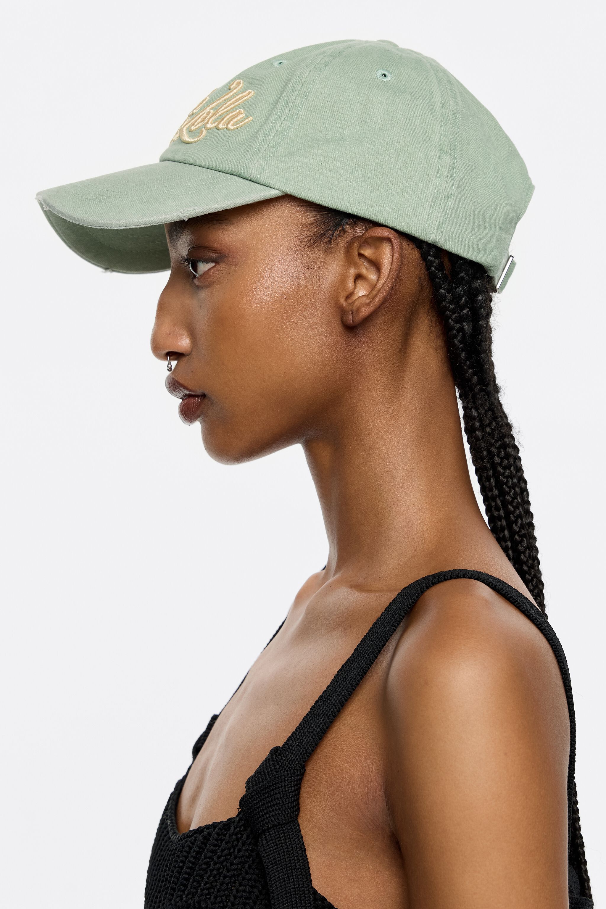 Green cotton cap