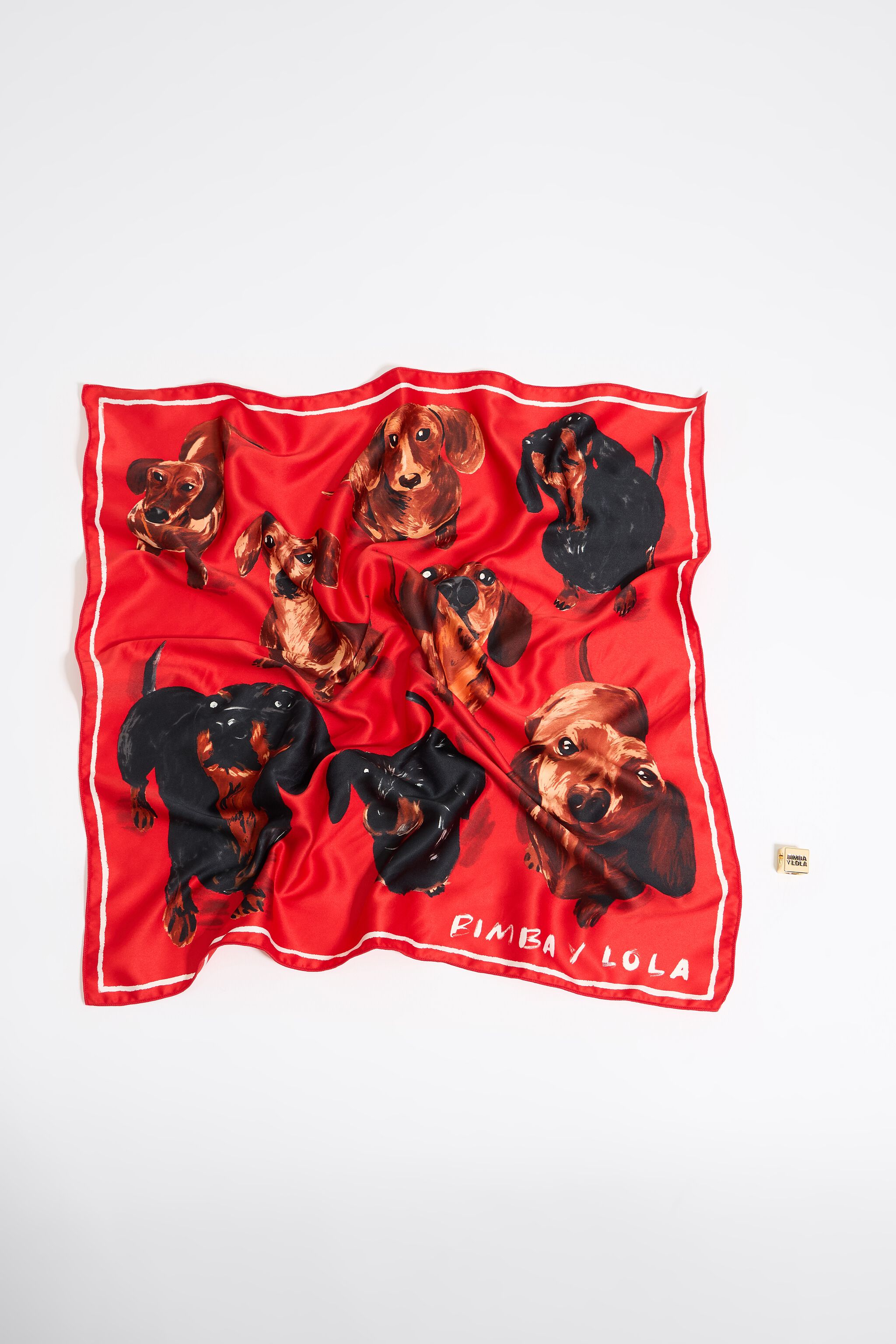 Red dogs scarf bag charm