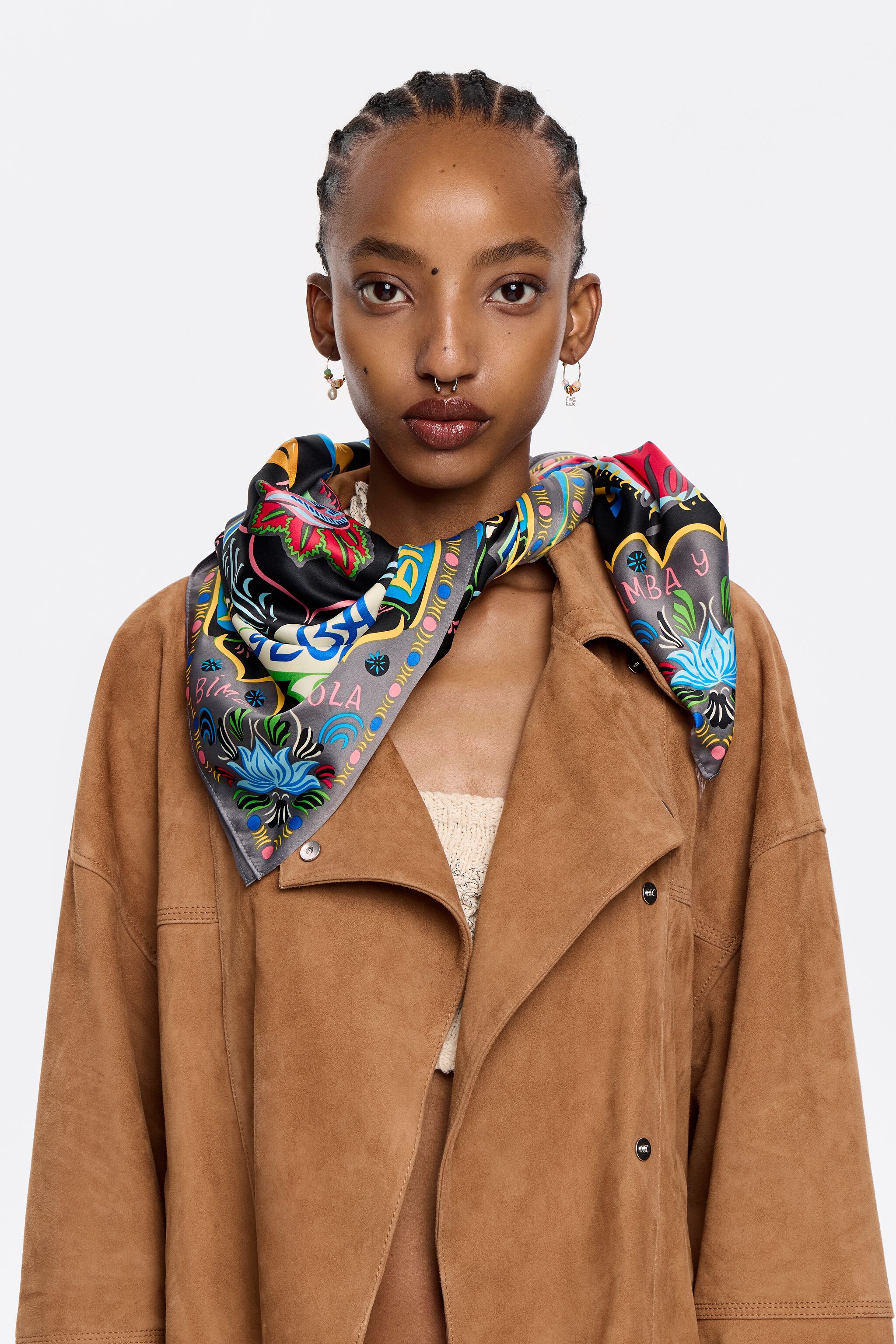 Black Indian logos scarf