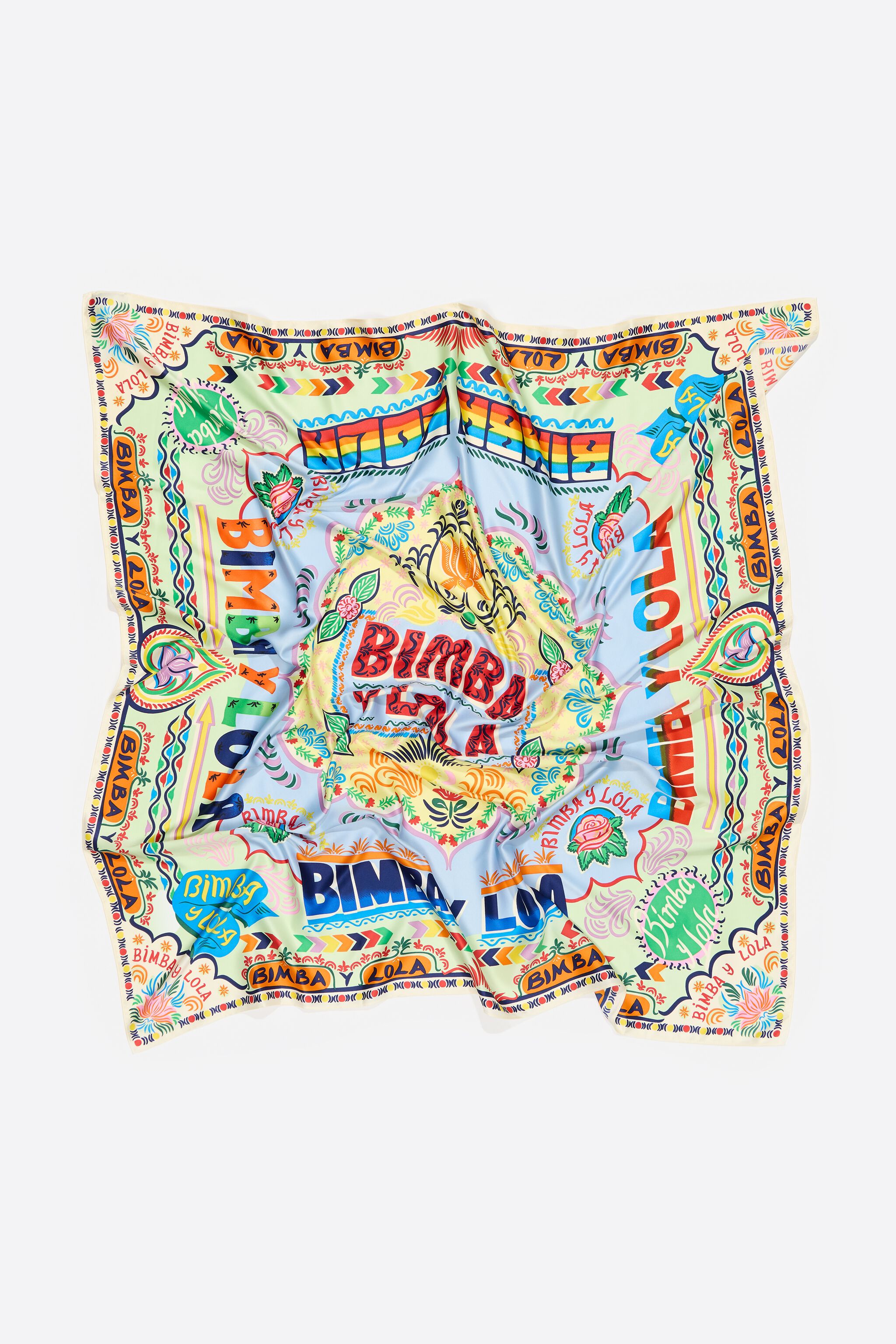 Lime Indian logos scarf