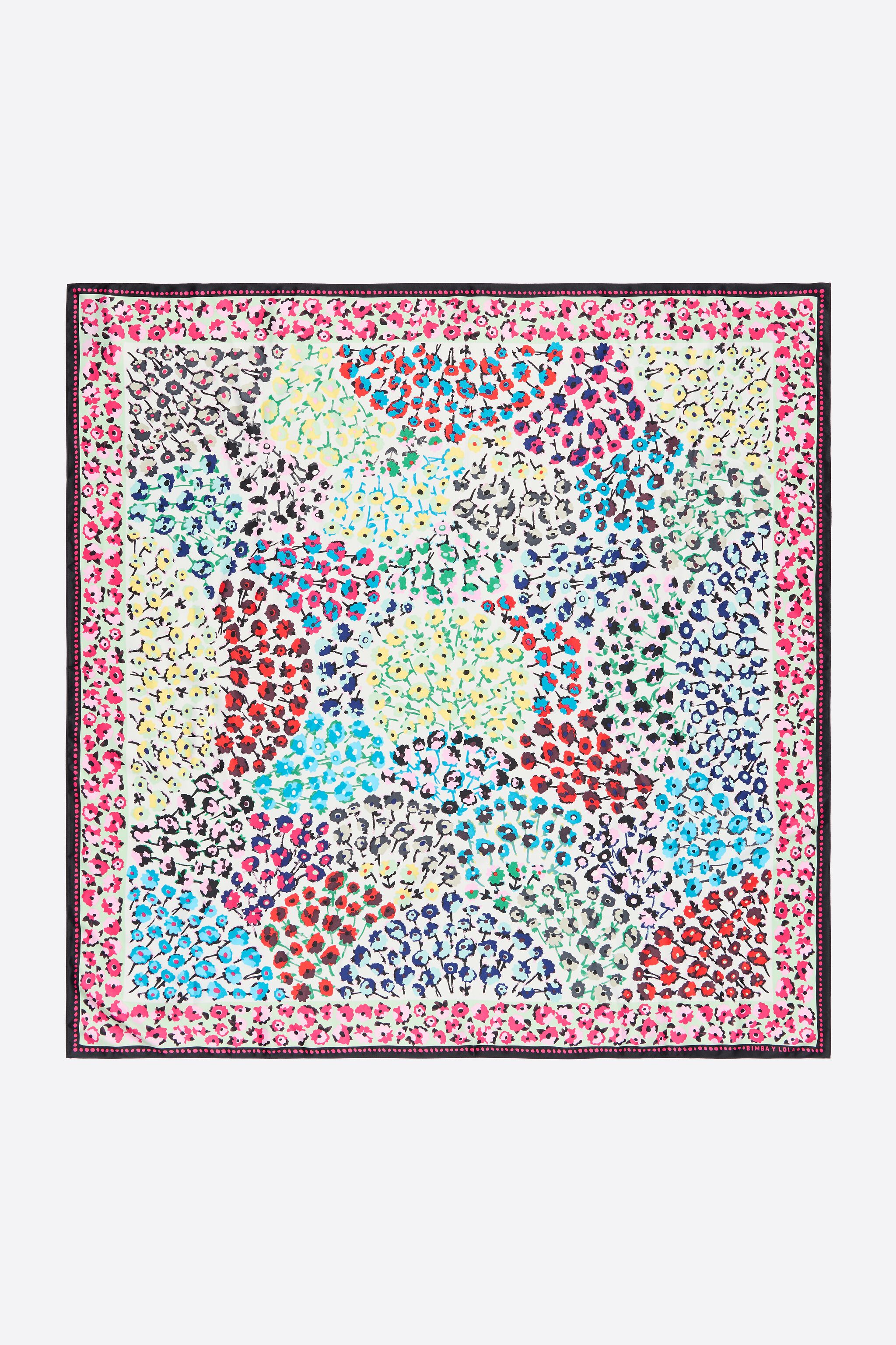 White border floral scarf