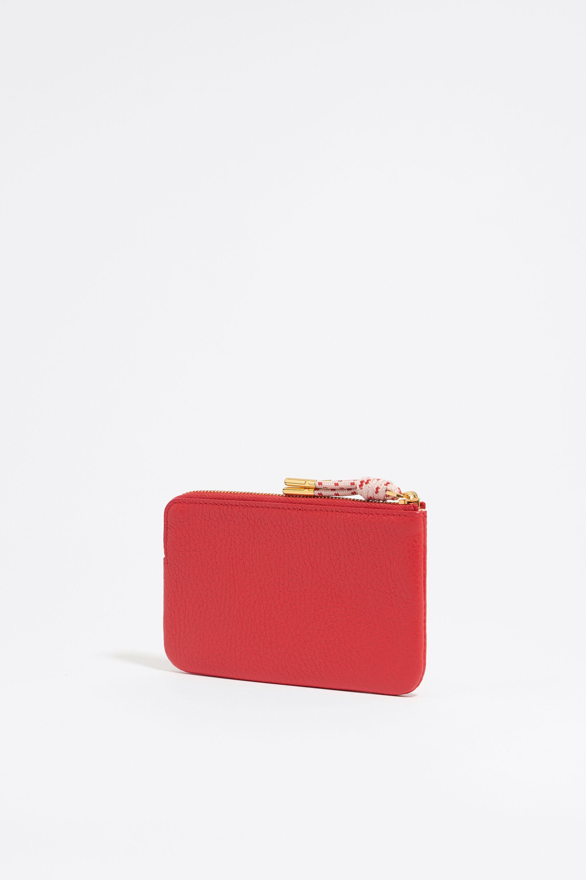 Poppy red leather coin purse