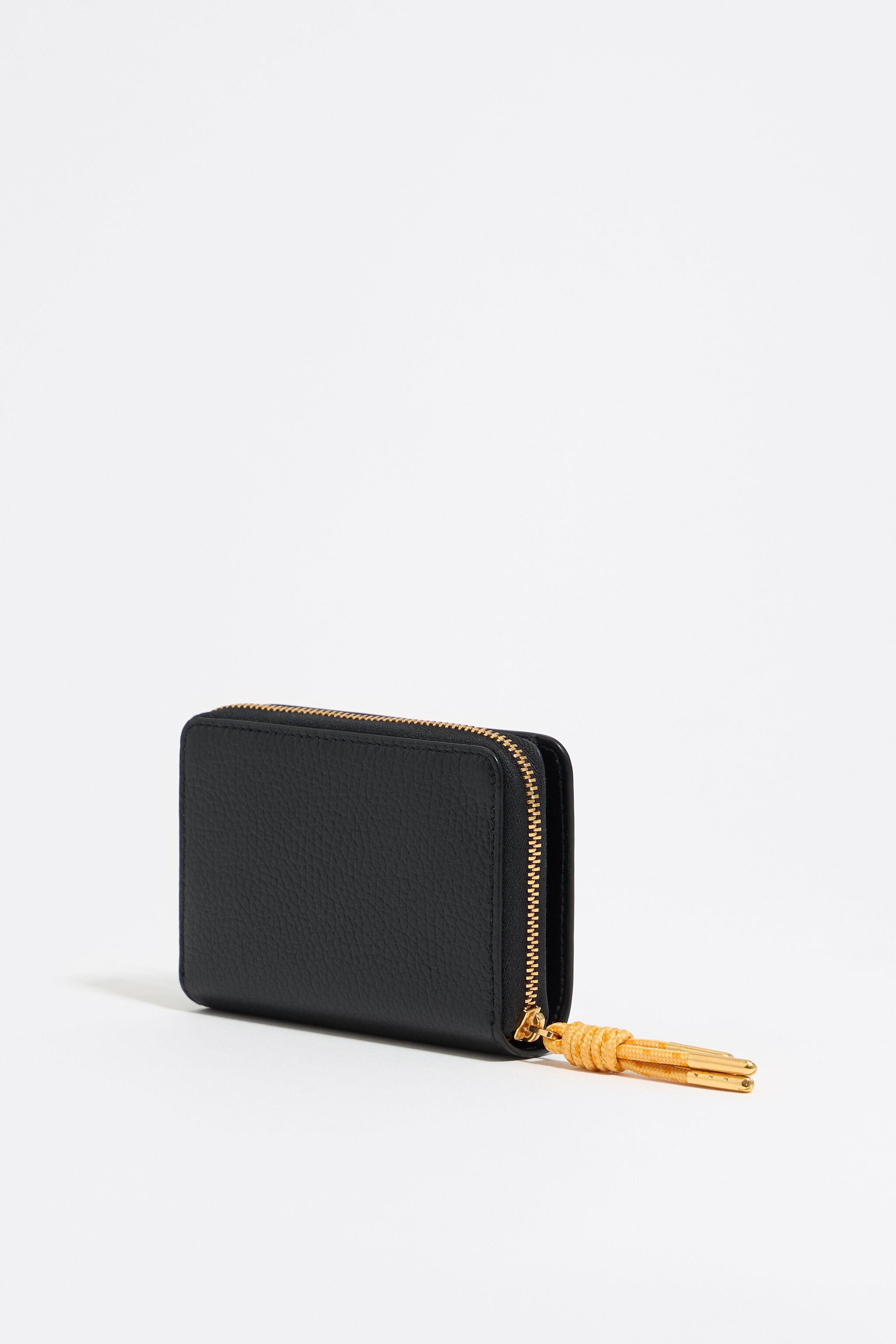 Black leather flap purse