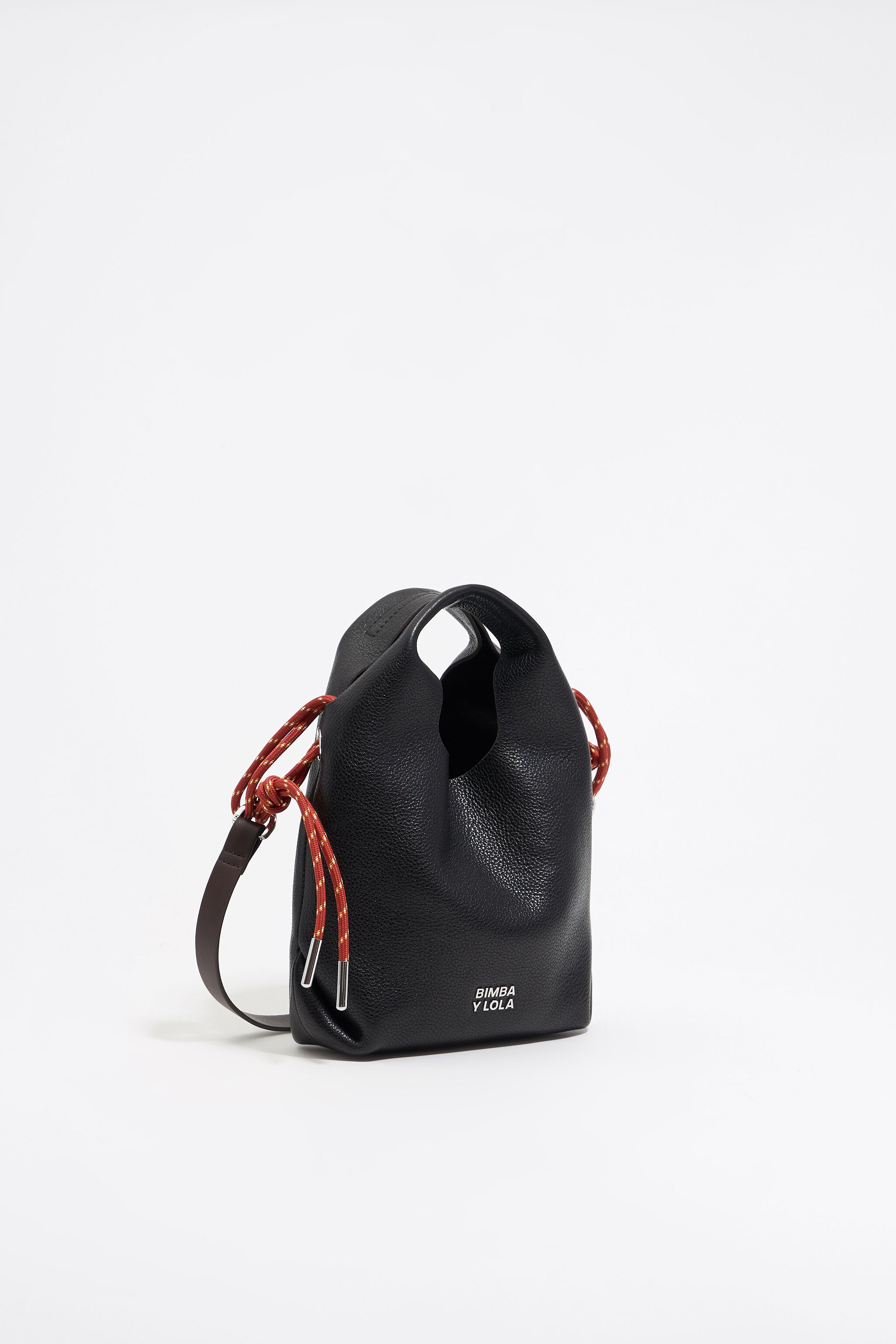 Black leather Paper bag
