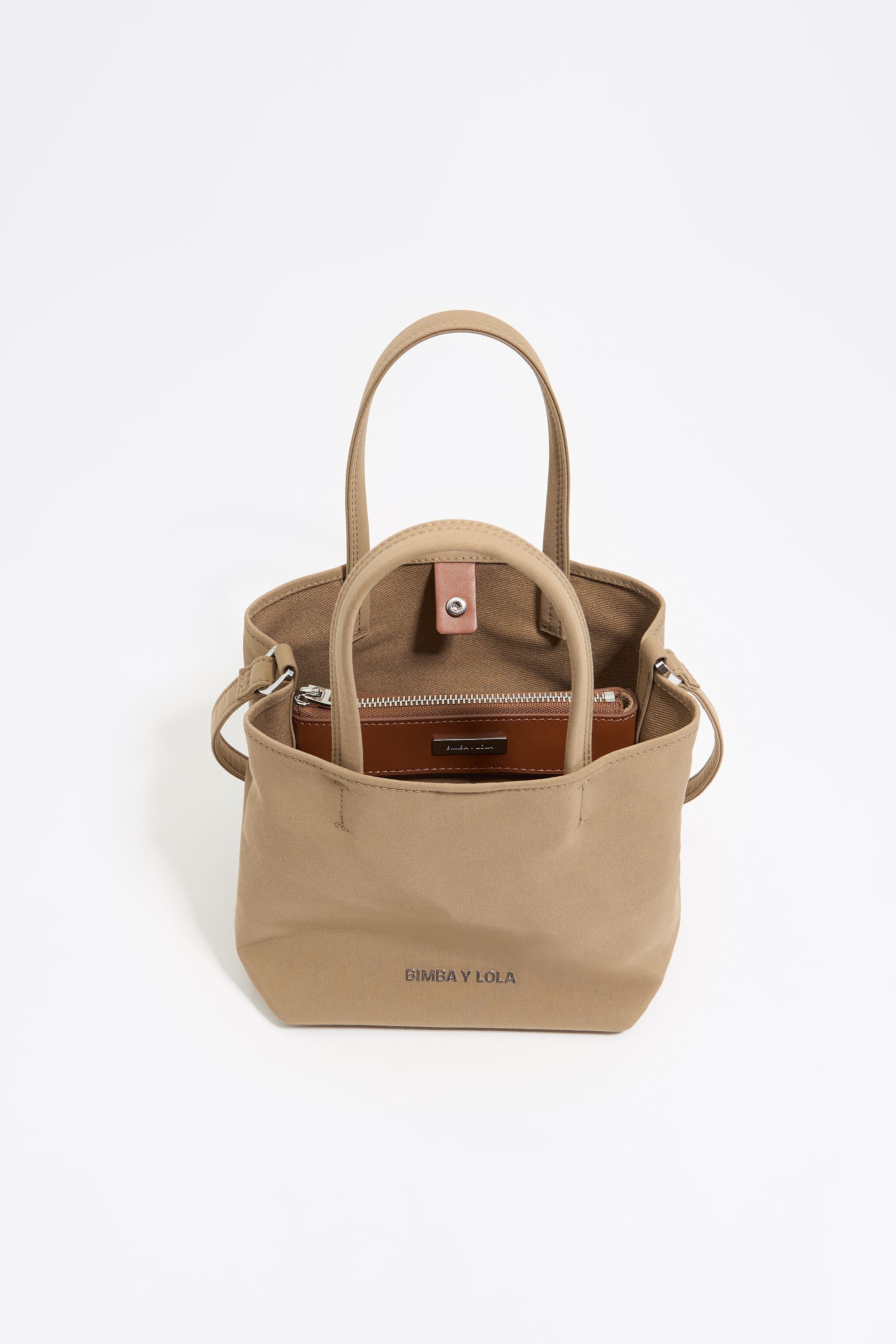 Small camel gabardine Chihuahua bag