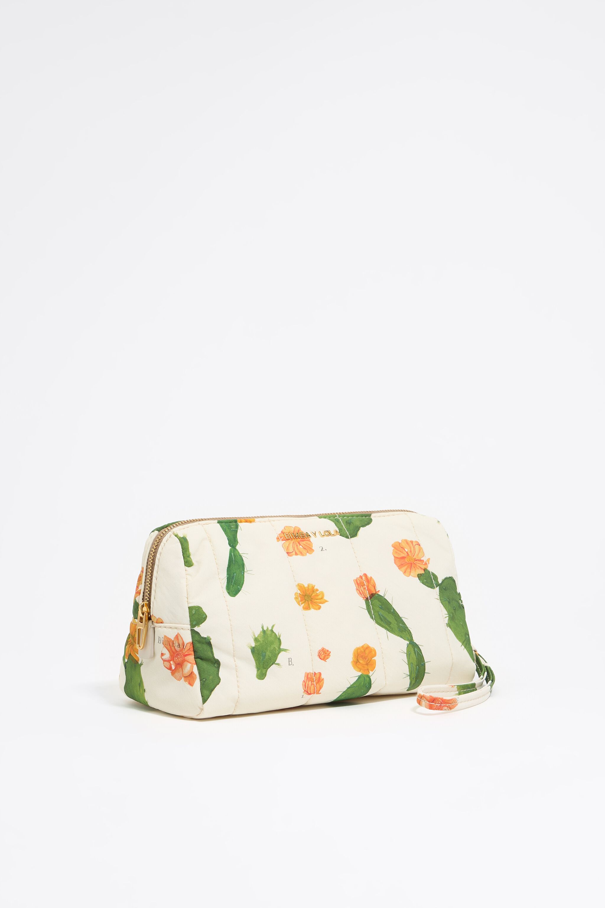 Medium ivory Cactus nylon make-up case