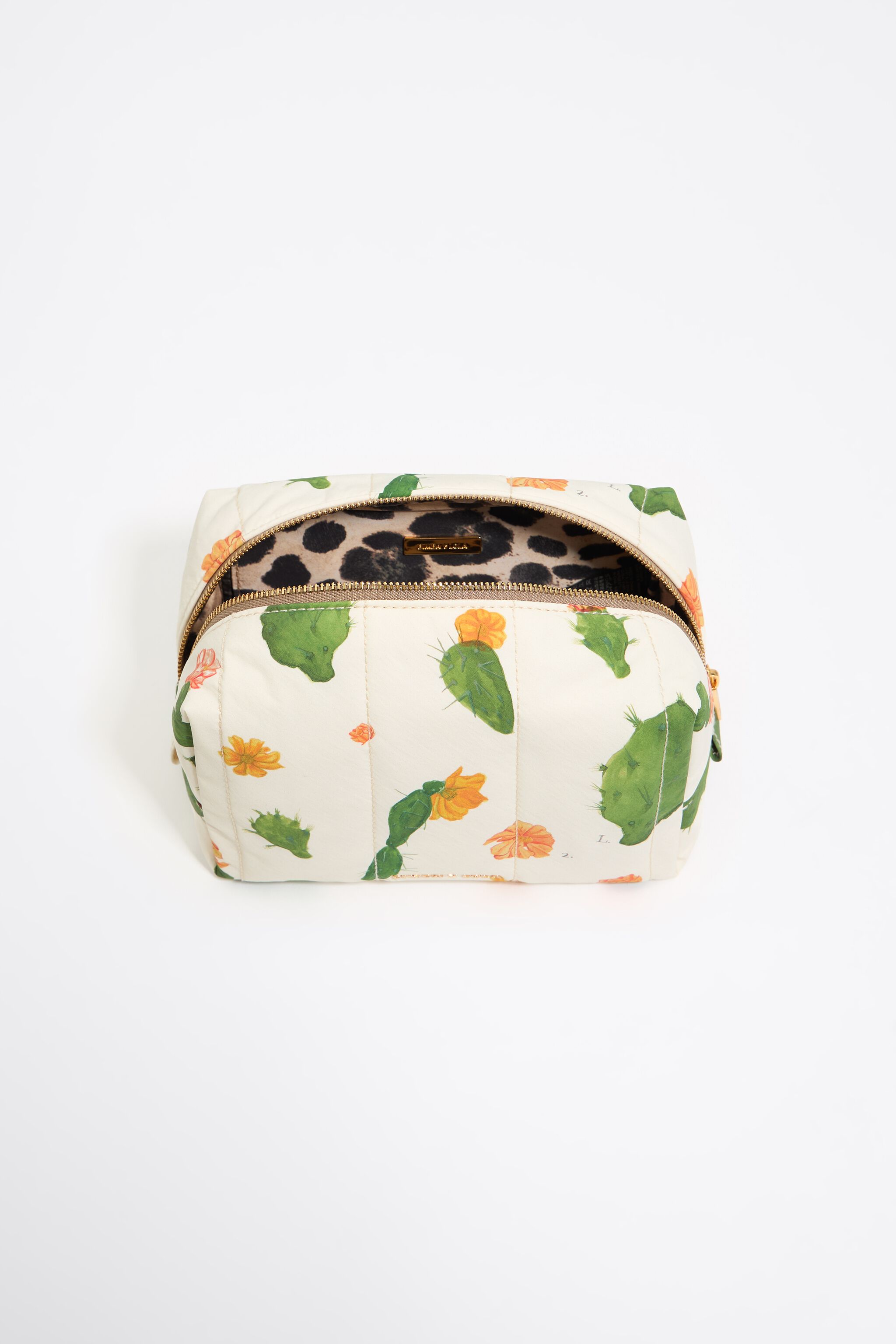 Medium ivory Cactus nylon make-up case