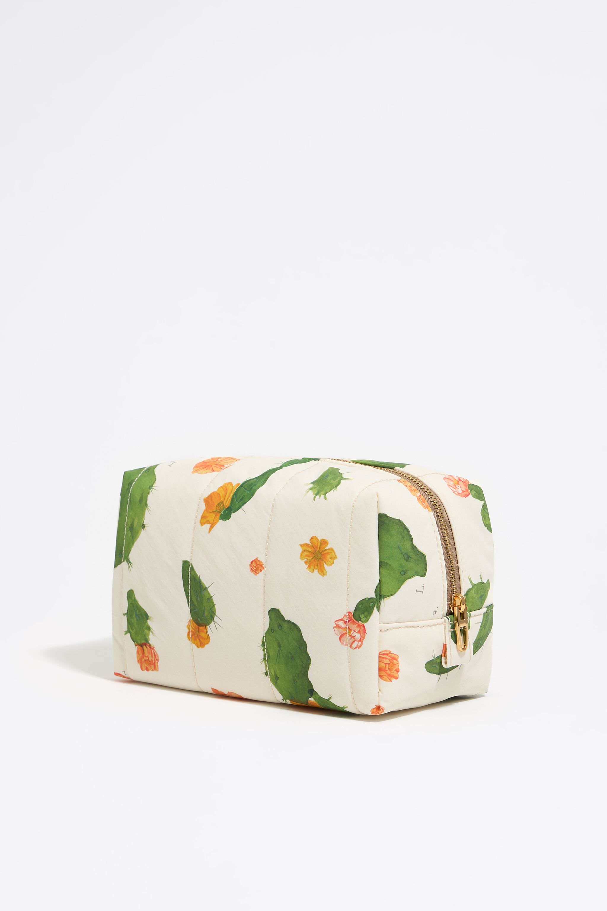 Medium ivory Cactus nylon make-up case