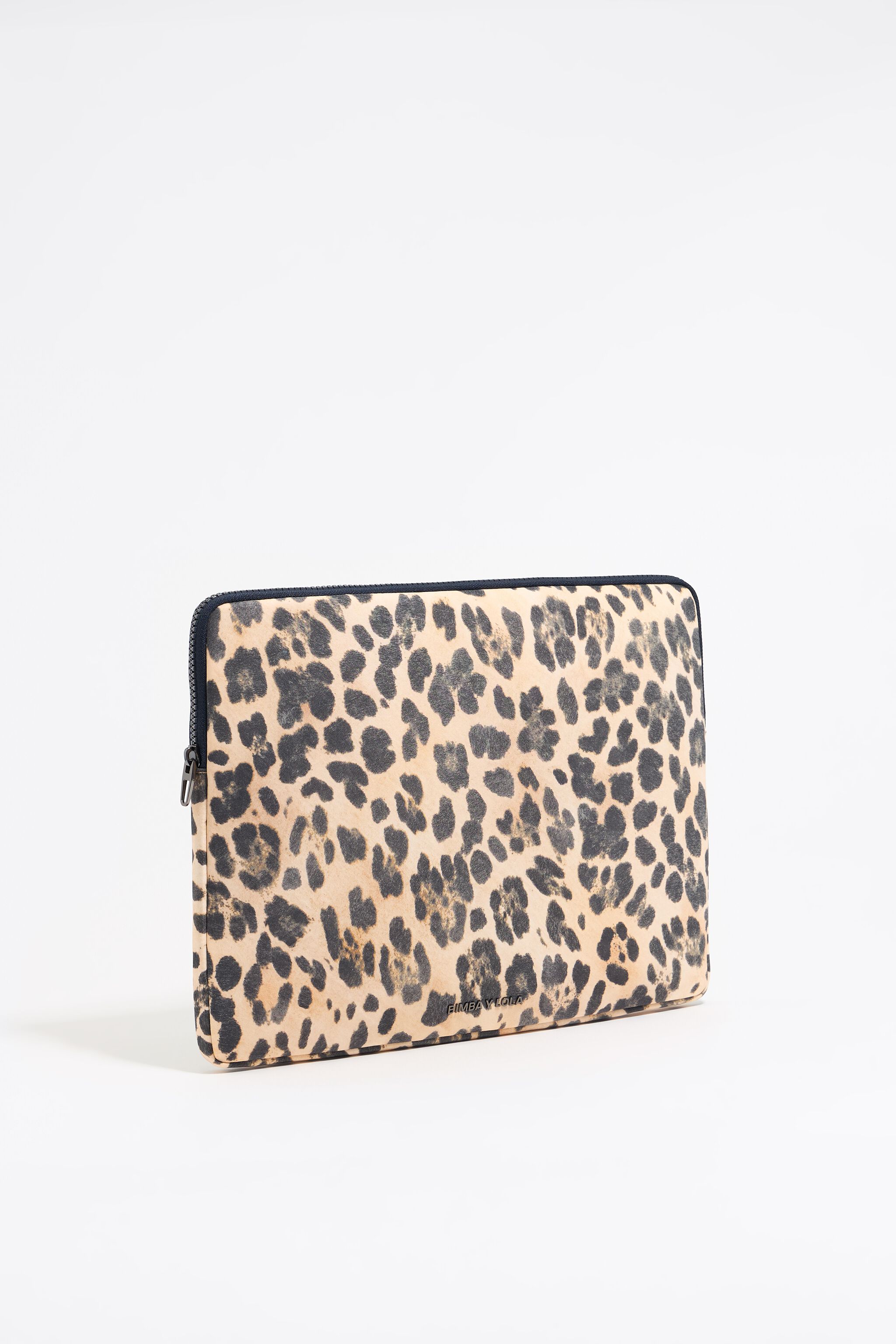 Beige Leopard nylon 13.5" laptop sleeve