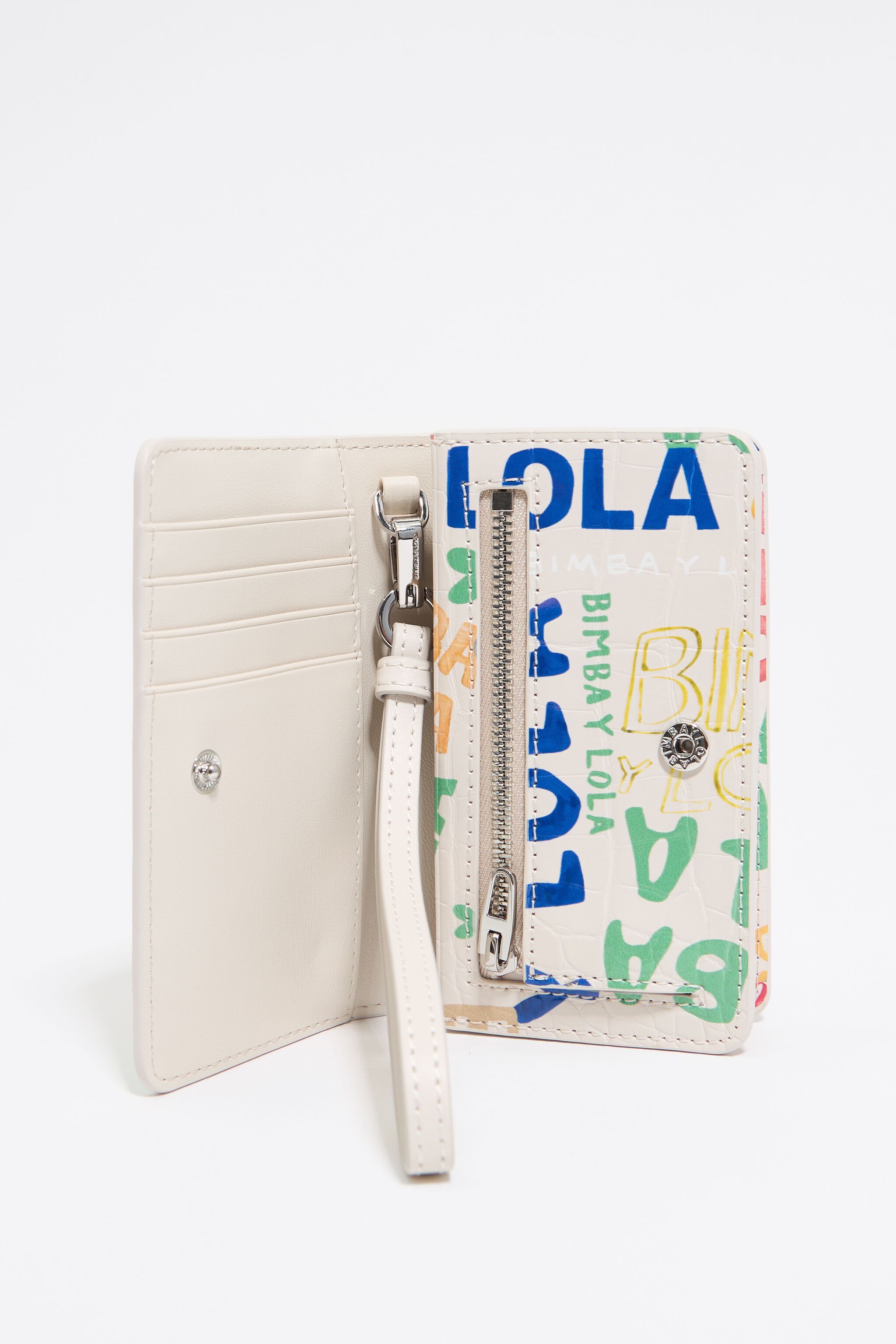 Ivory mock croc BIMBA logos coin purse