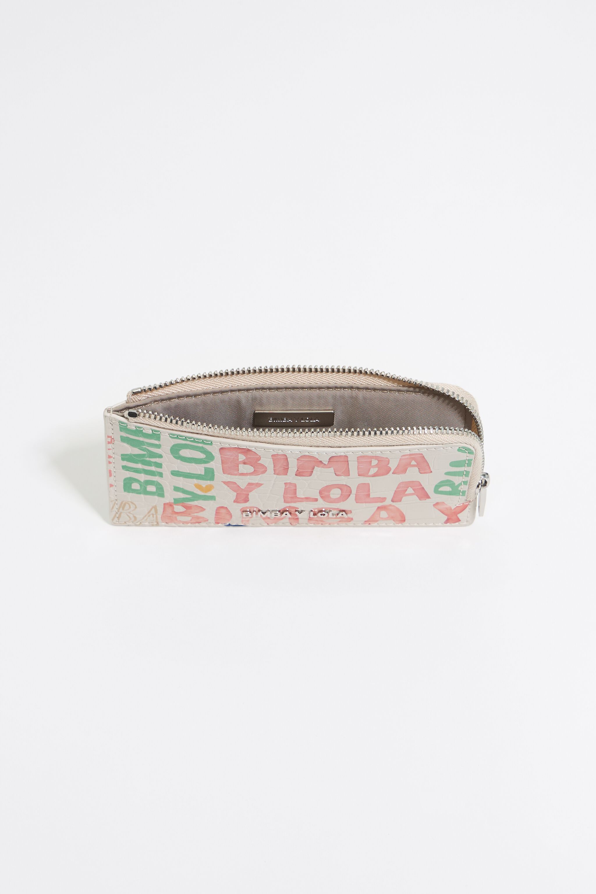 Ivory mock croc BIMBA logos purse