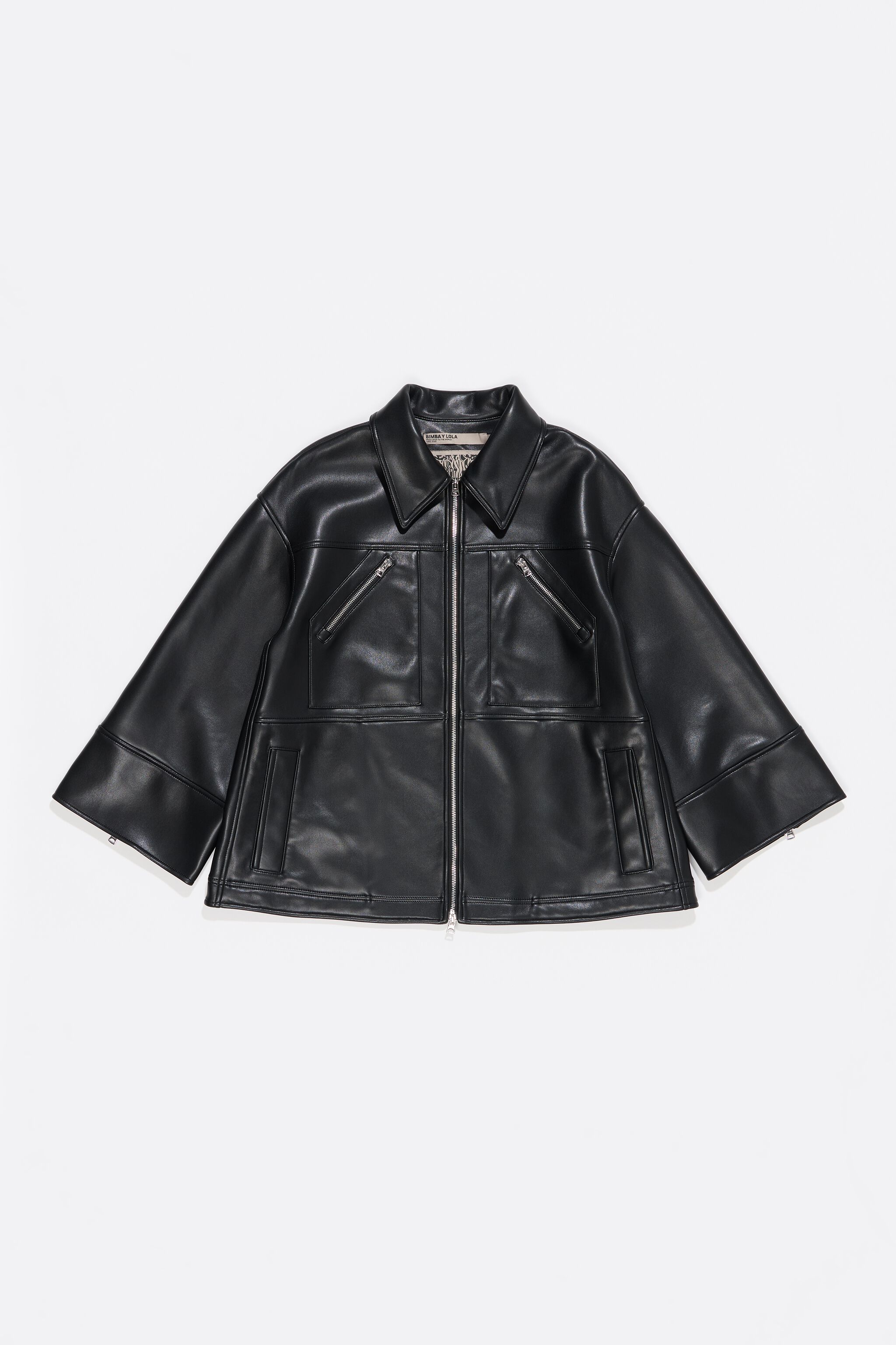 Black faux leather jacket