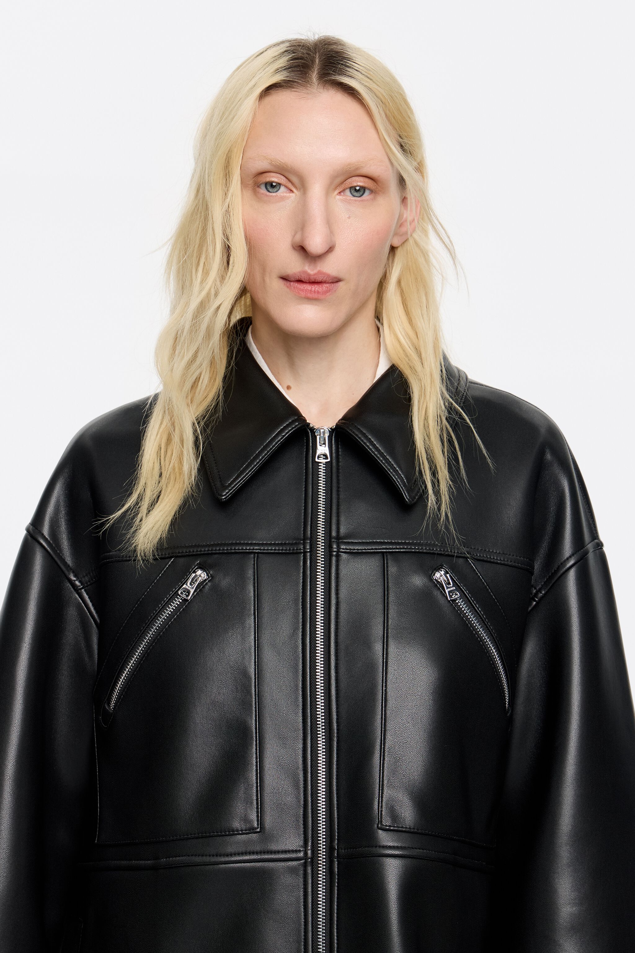 Black faux leather jacket