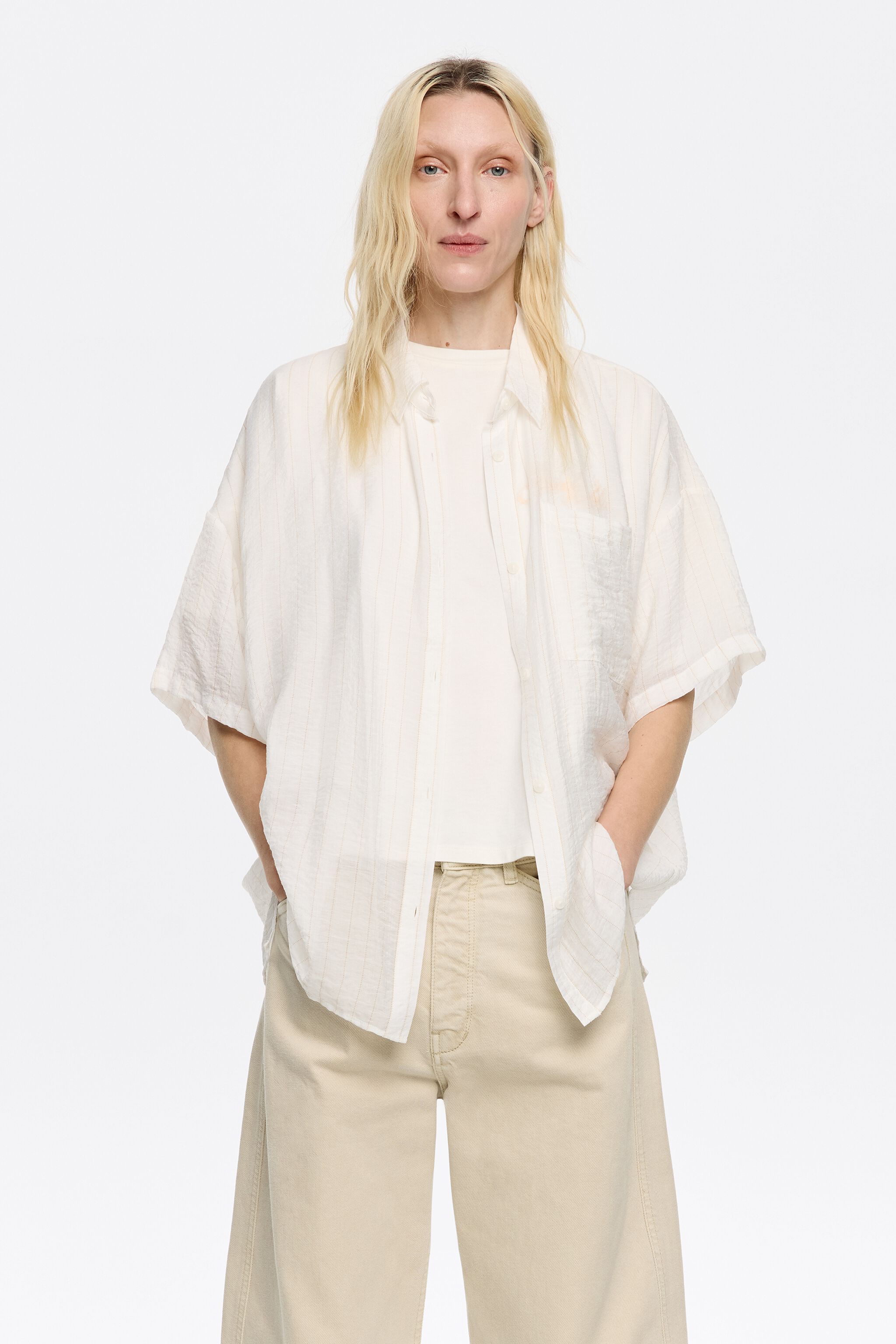 White striped oversize shirt