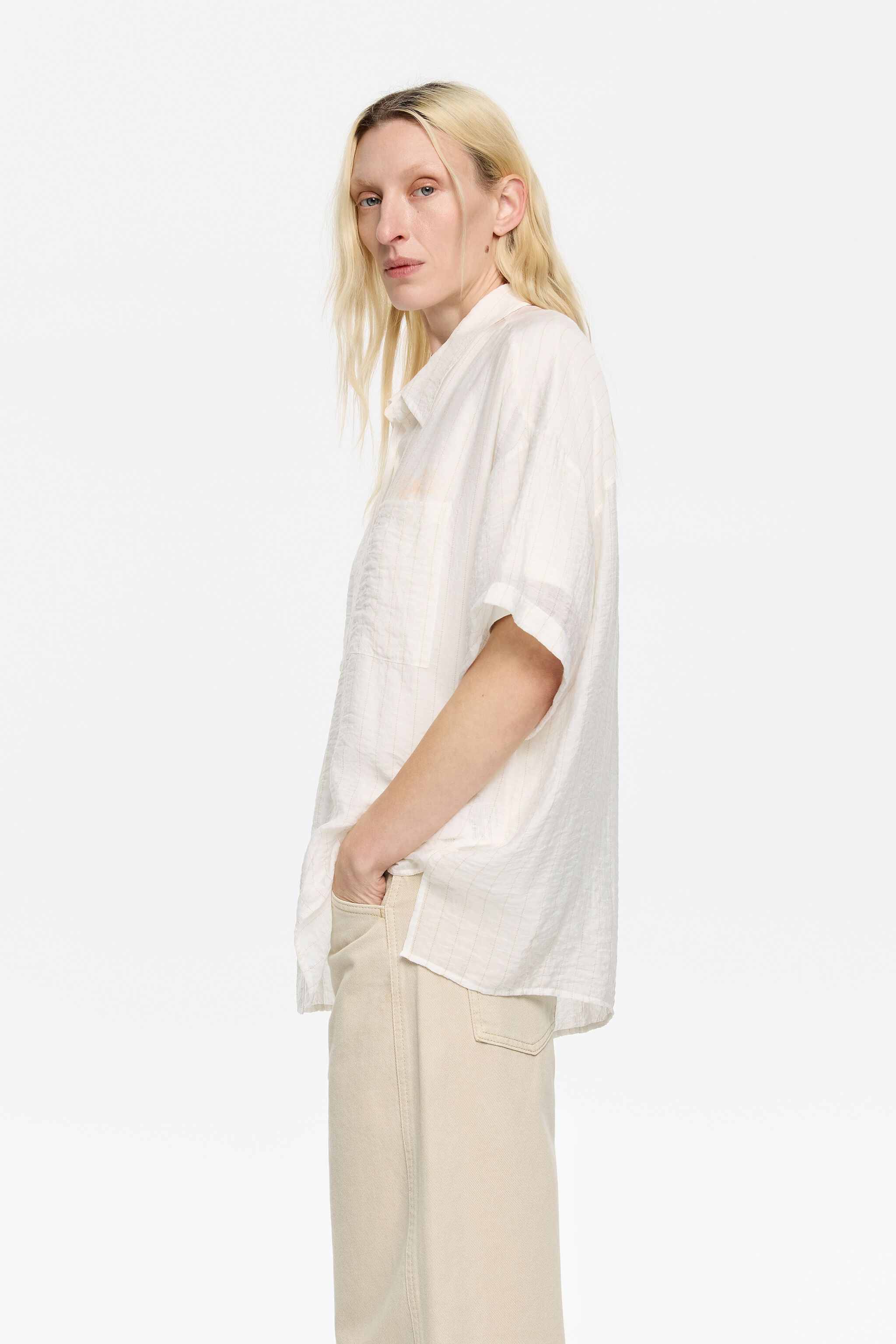 White striped oversize shirt