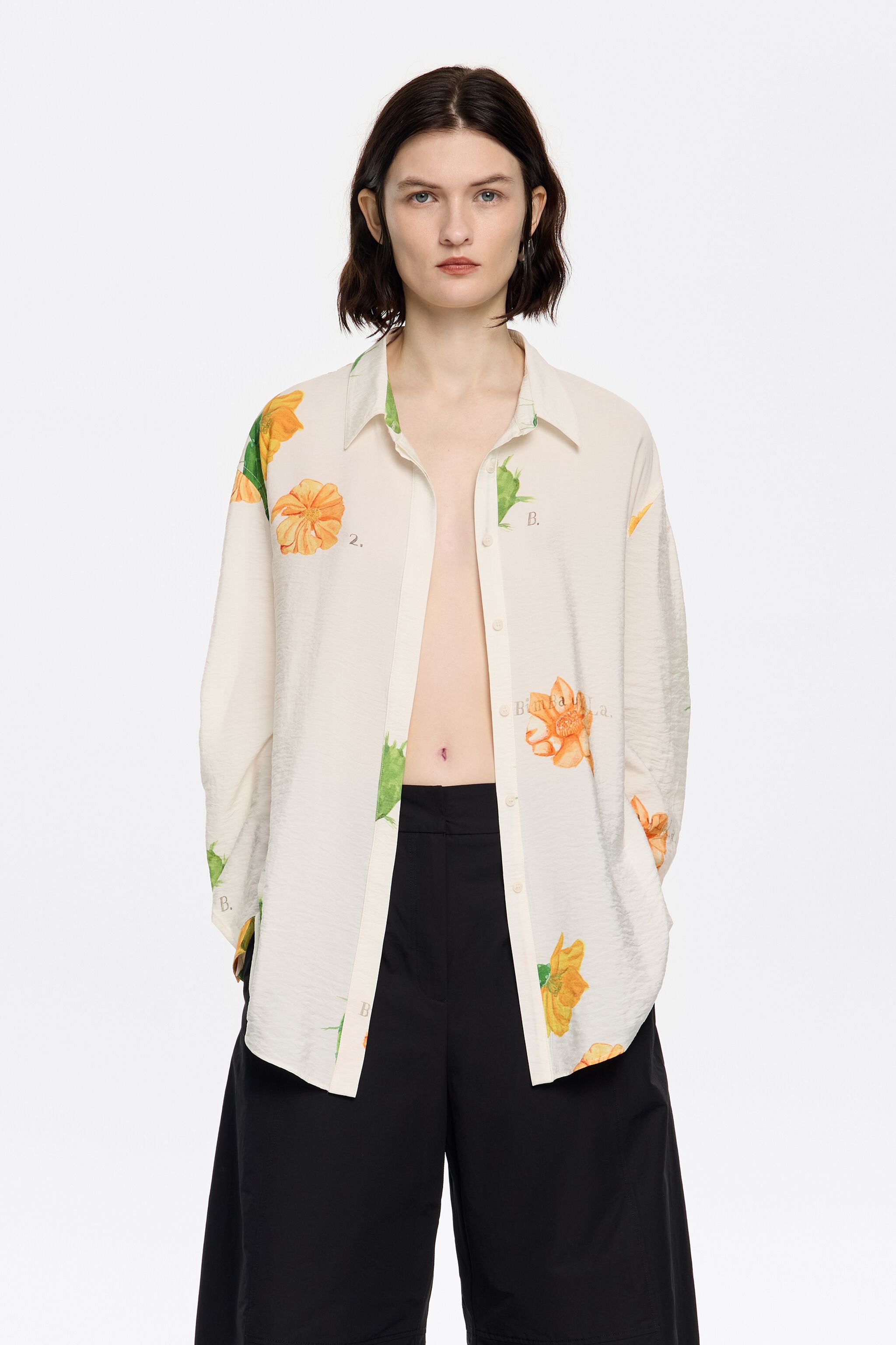Ivory Cactus long straight shirt