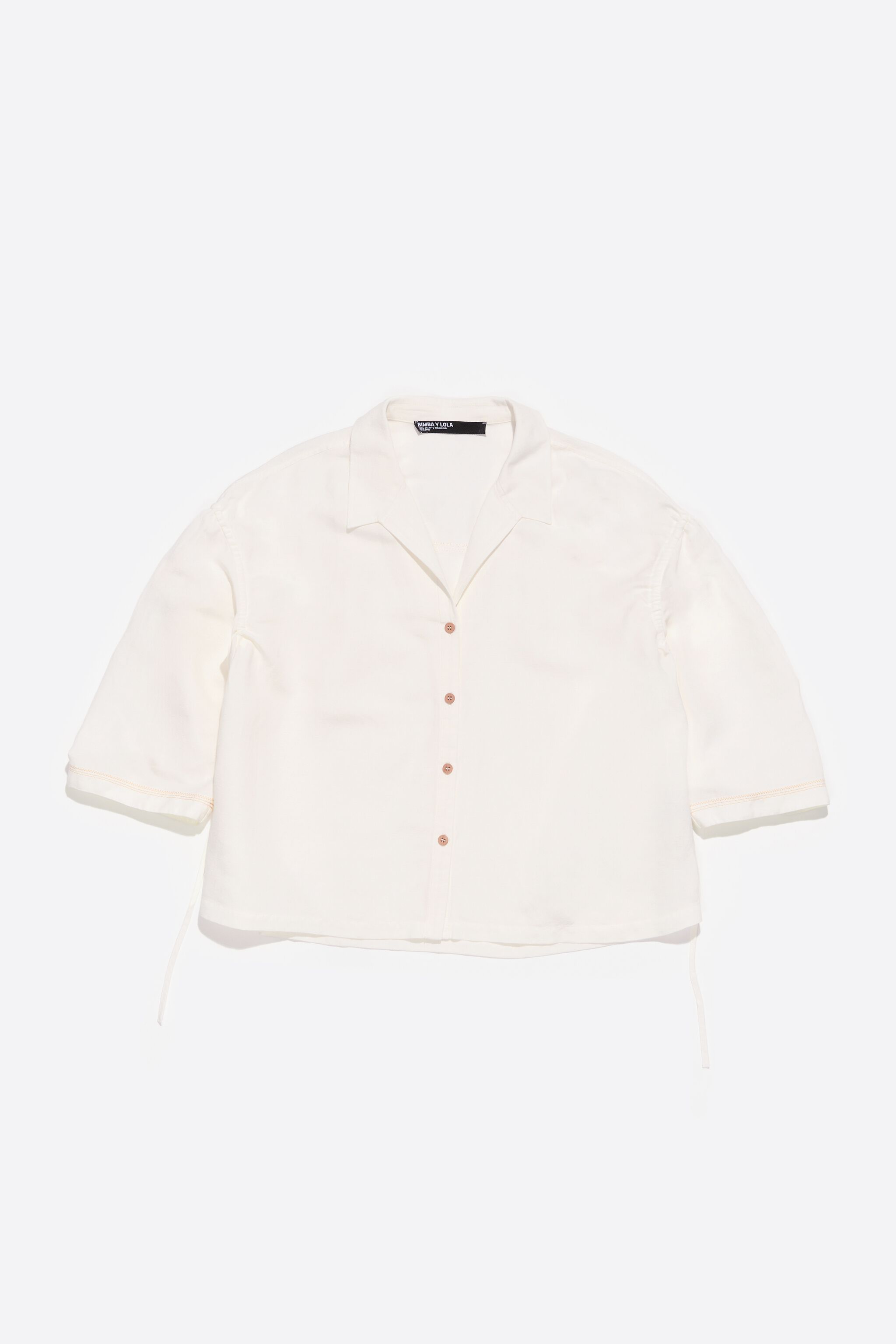 Ivory boxy linen shirt