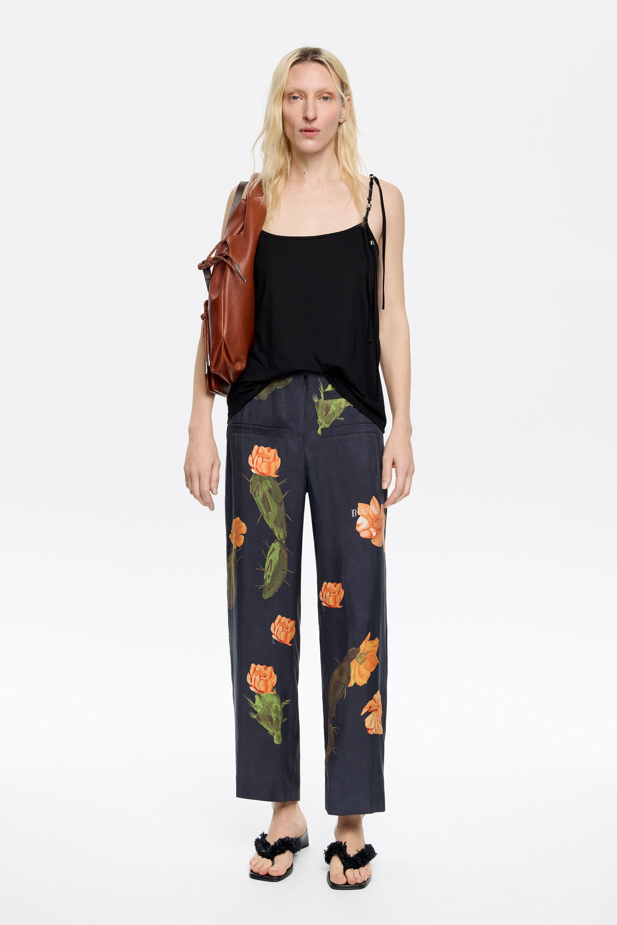 Black Cactus Lyocell straight cut trousers
