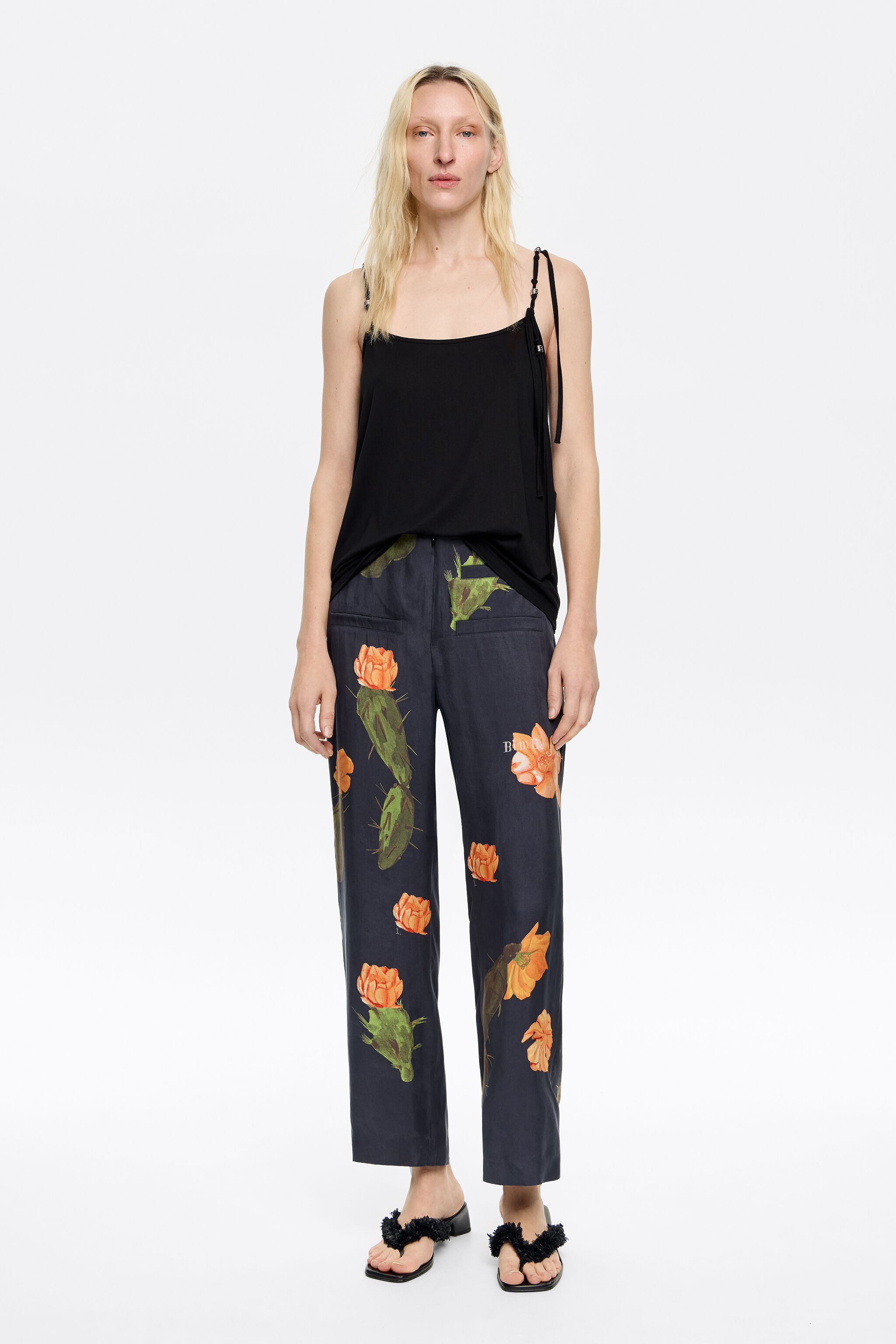 Black Cactus Lyocell straight cut trousers