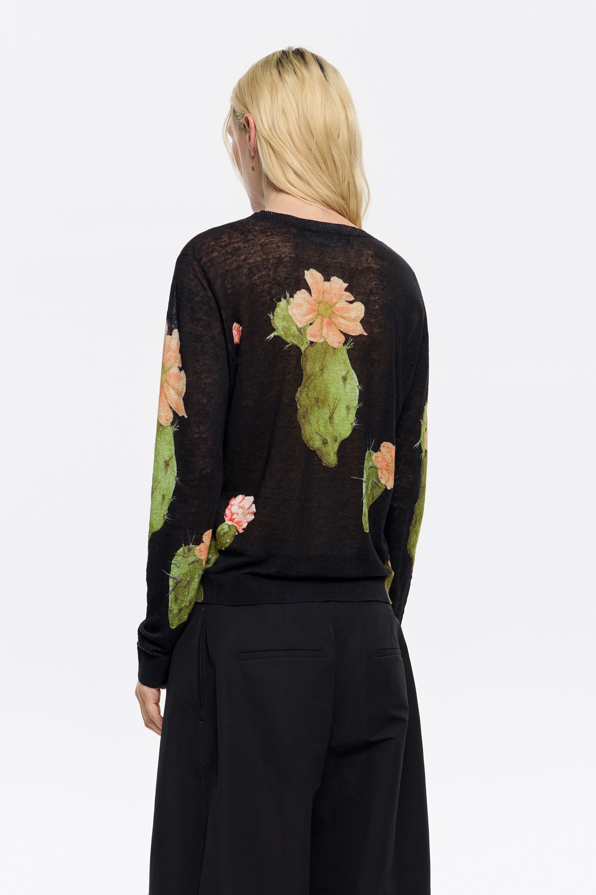 Black Cactus linen straight jumper