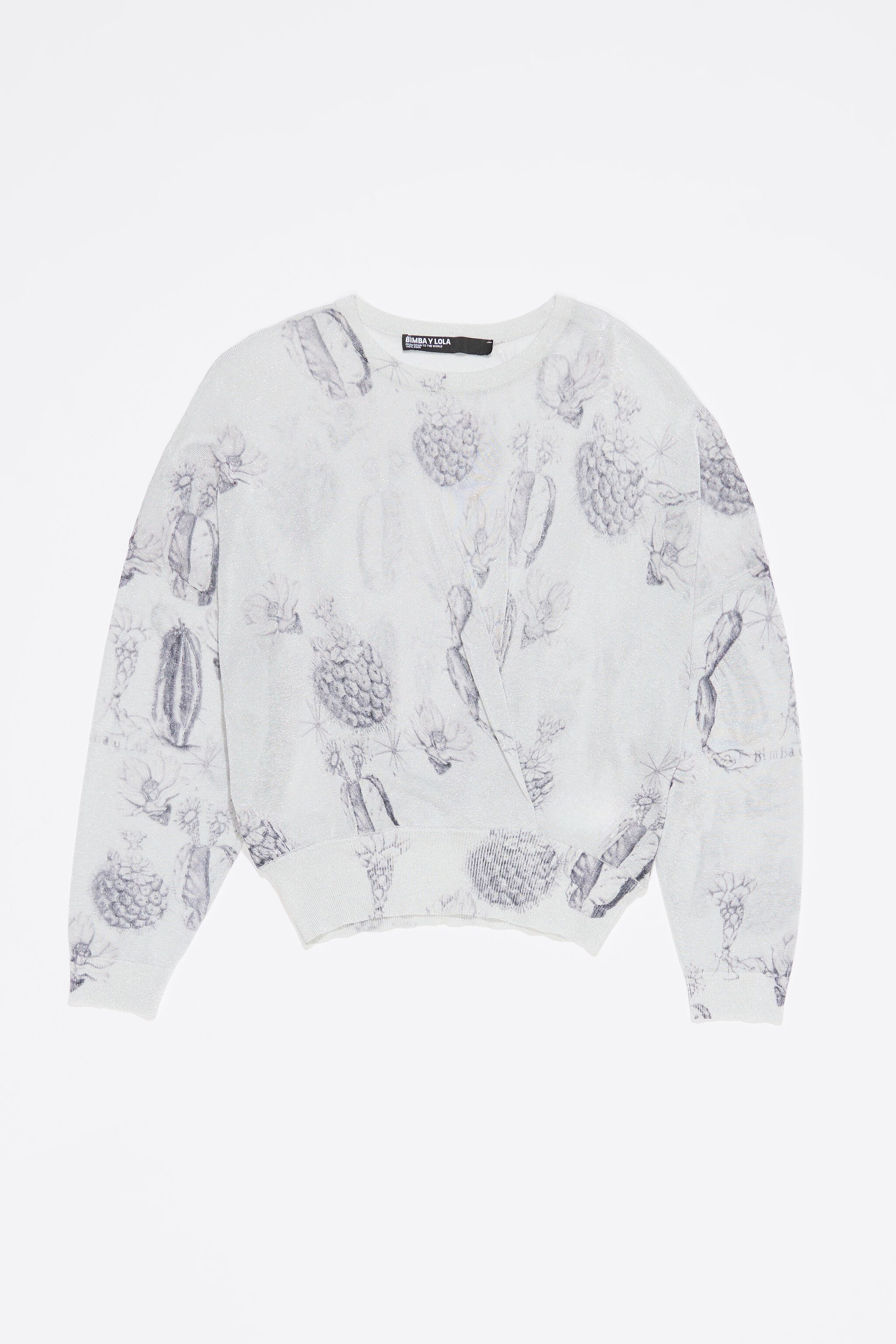 White lurex Cactus L&aacute;piz sweater