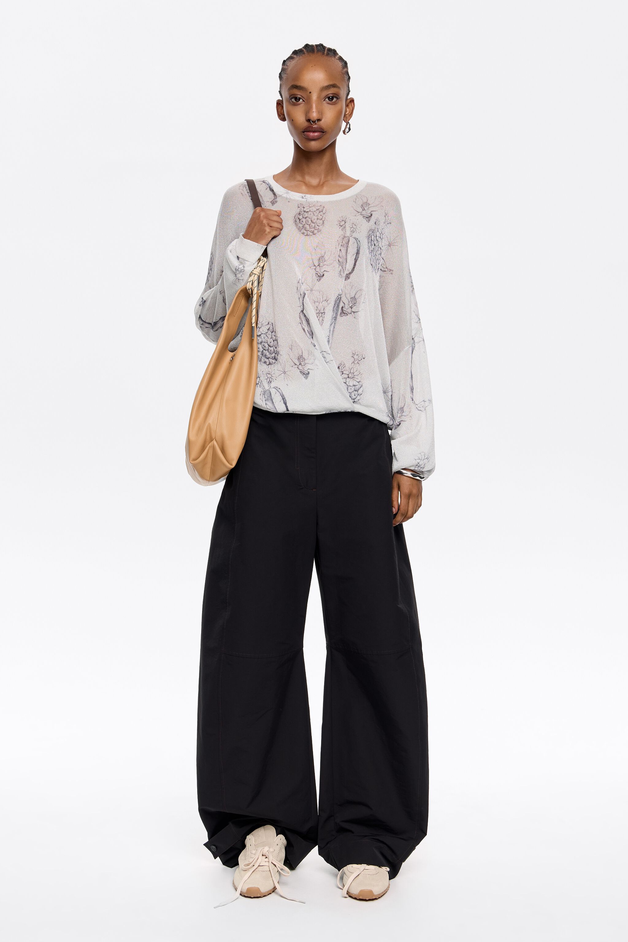 White lurex Cactus L&aacute;piz sweater