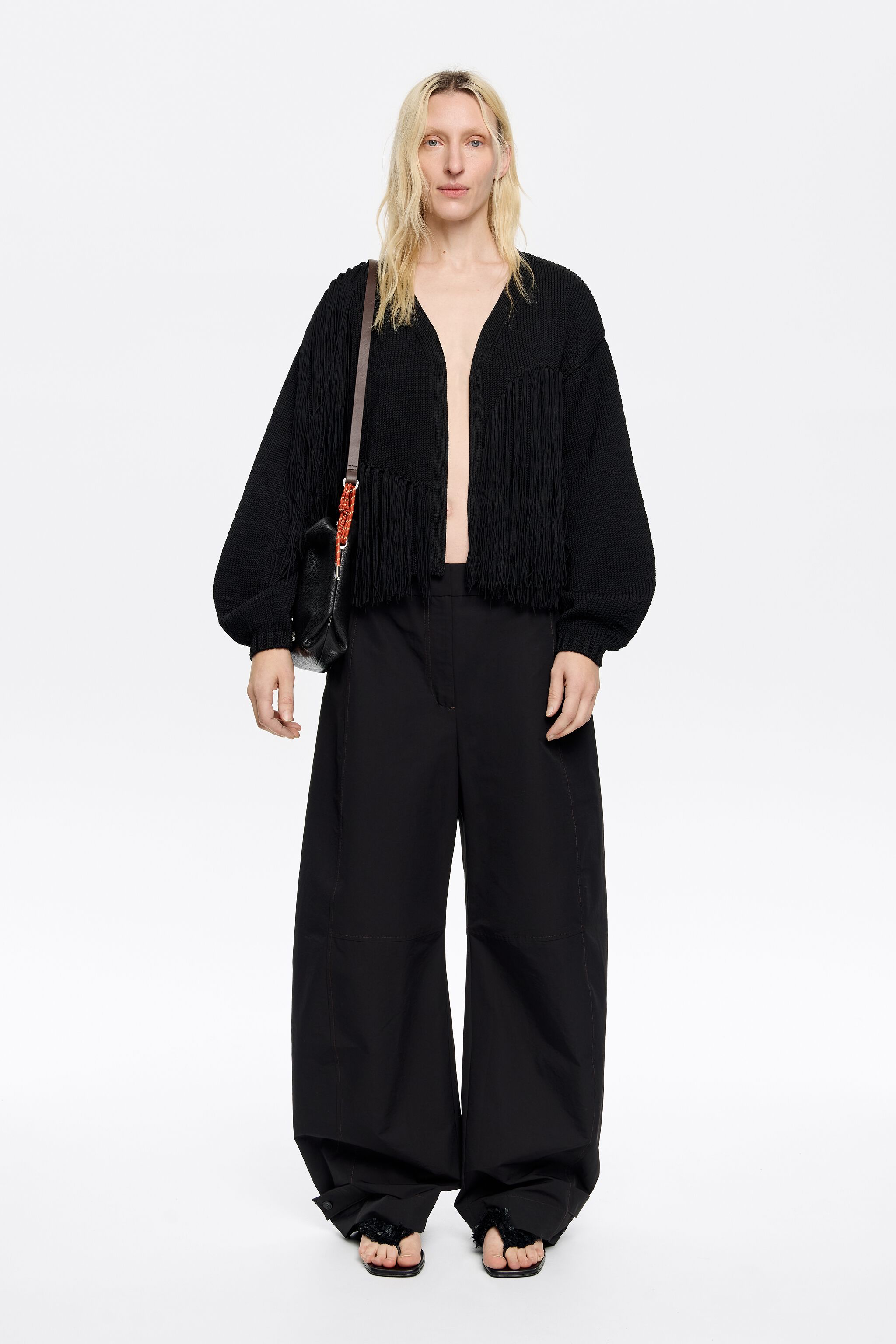 Black fringed cardigan