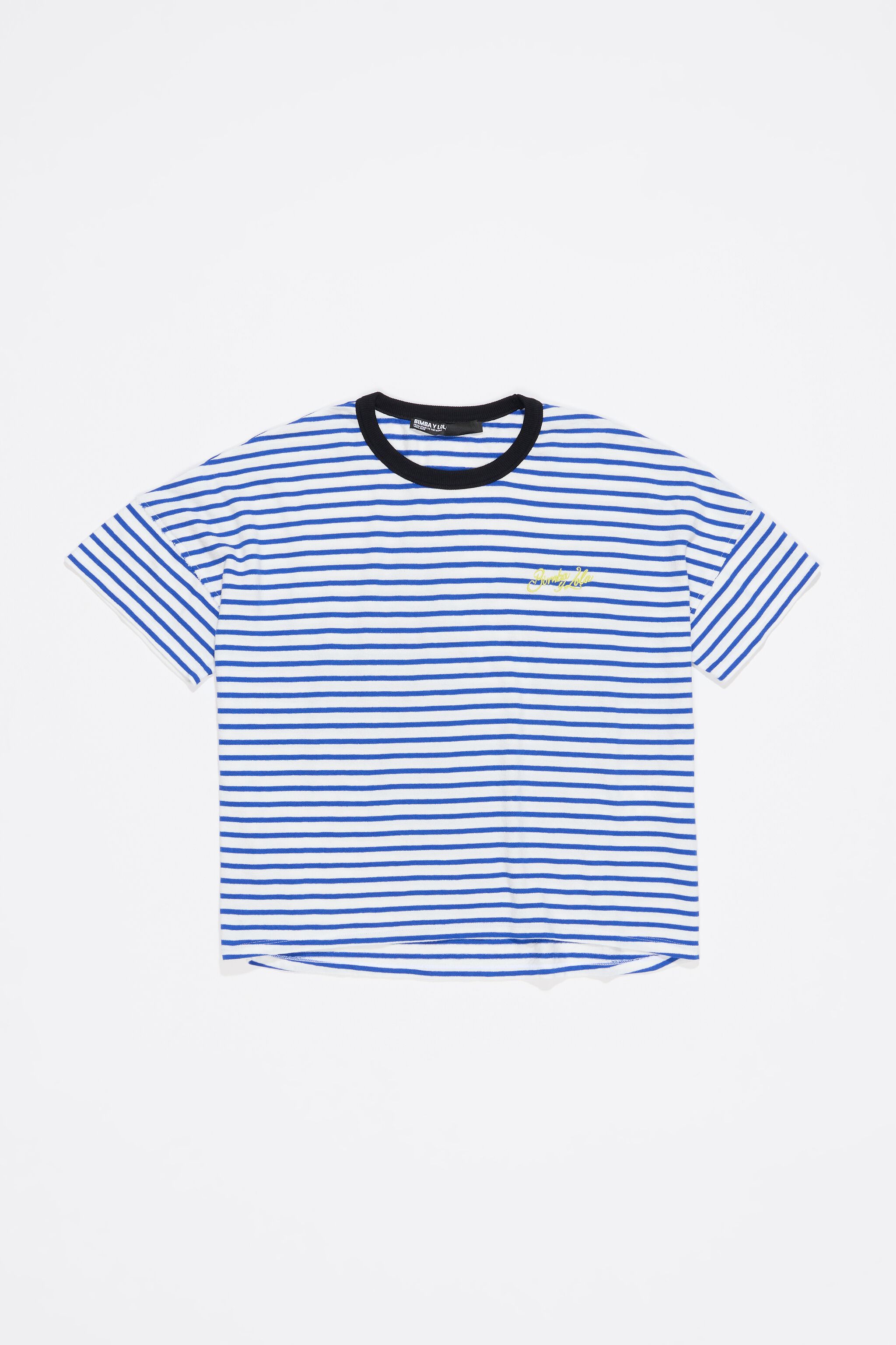 Blue striped cotton boxy T-shirt