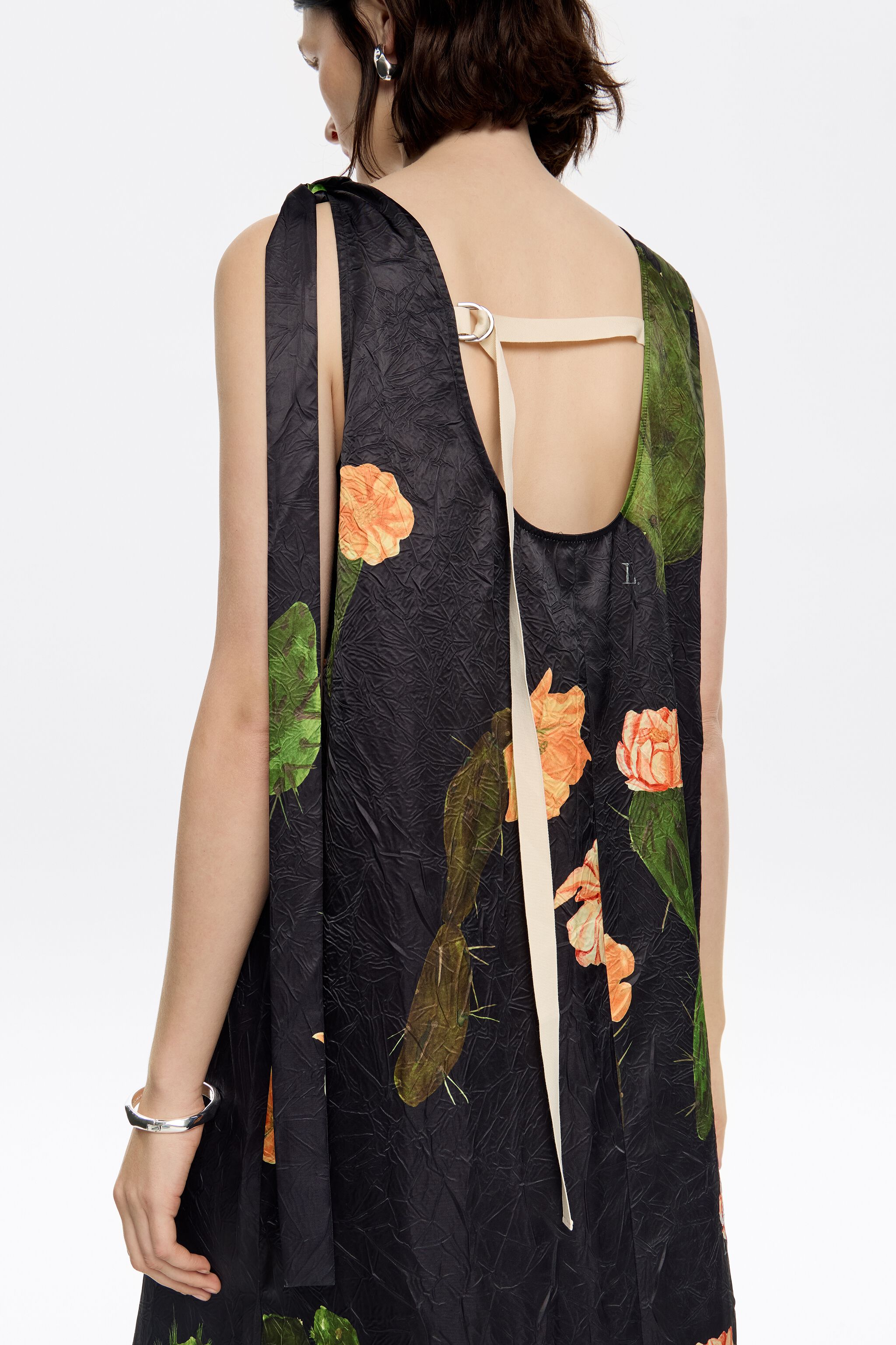 Black Cactus A-line dress