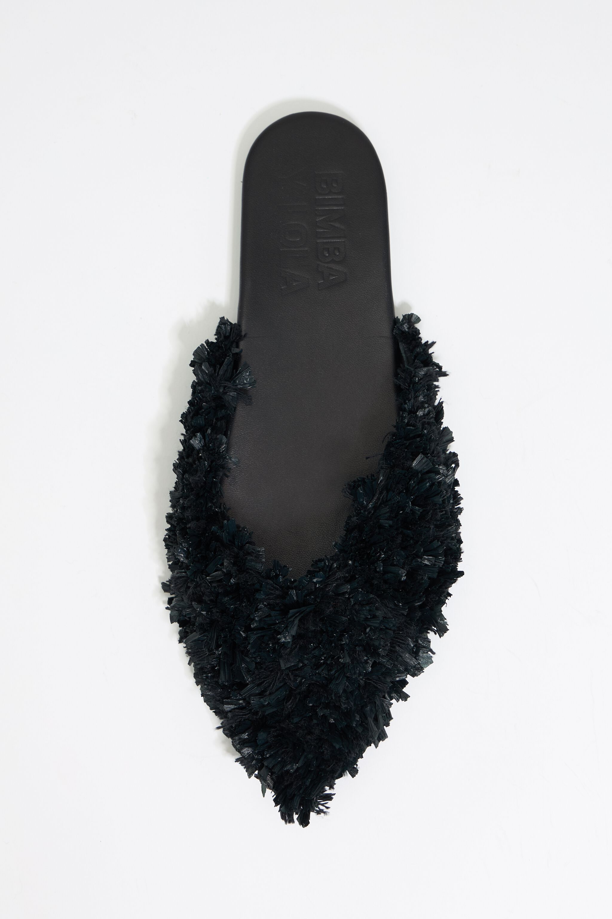 Black raffia slingback ballerina