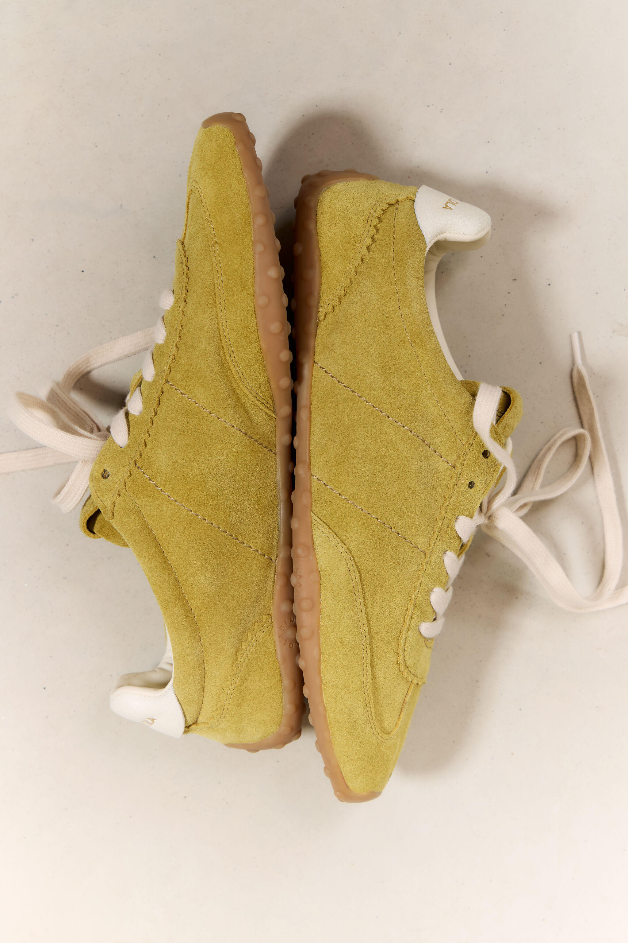 Khaki 13 29 split leather sneaker