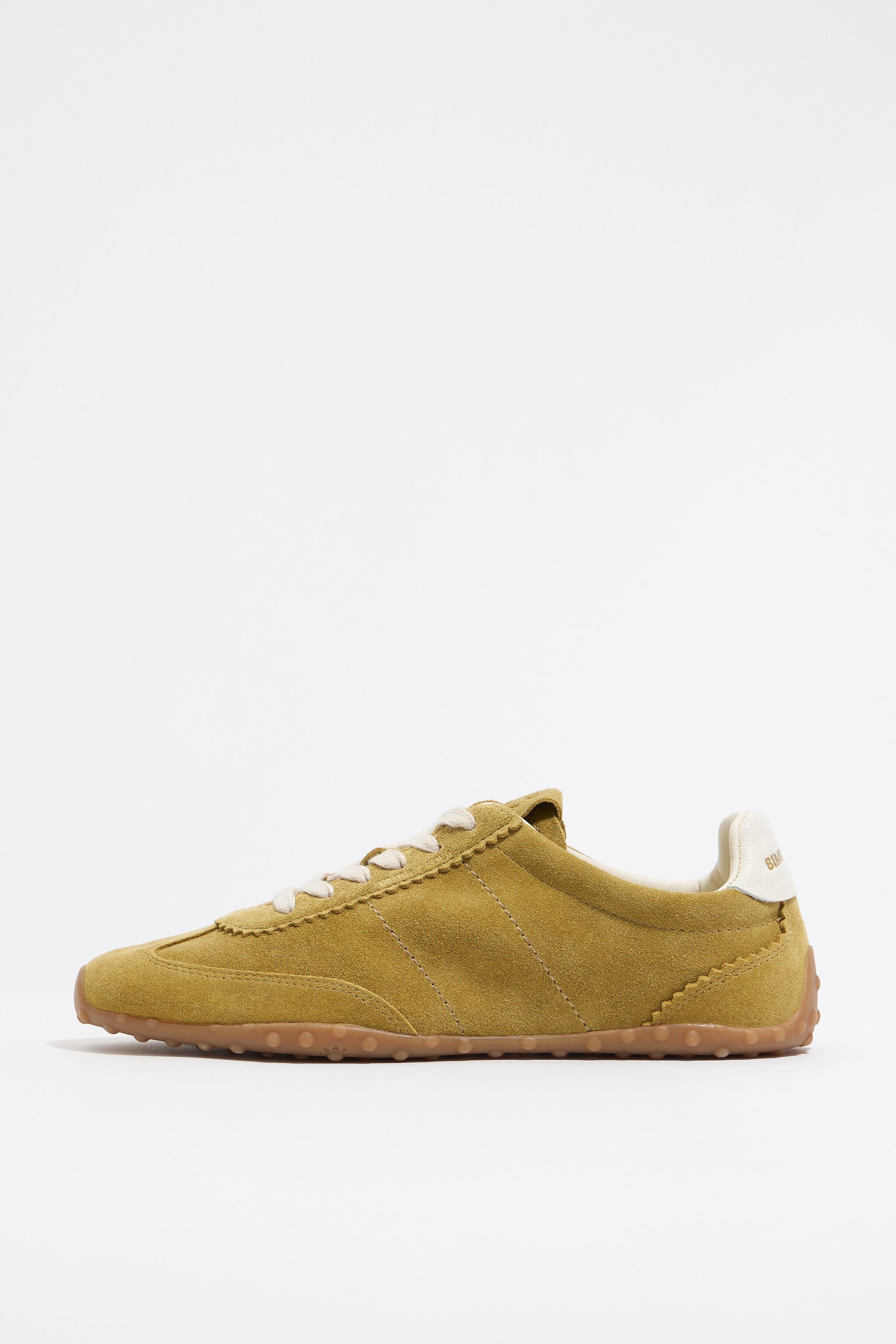 Khaki 13 29 split leather sneaker