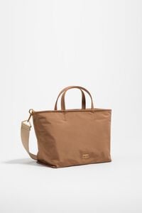 Medium walnut gabardine shopper bag