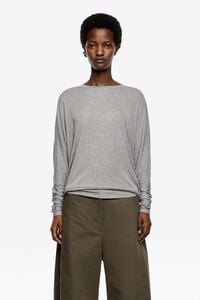 Camiseta manga murci&eacute;lago gris claro