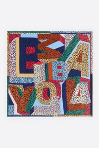 Orange geometric animal-print logo scarf