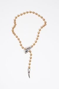 Gold chain necklace with snake head