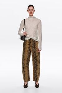 BARREL- Ocher snake 5-pocket denim trousers