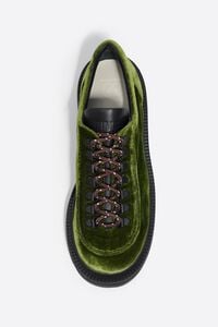 Buty sznurowane aksamit zielone