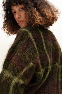 Jersey mohair globo cuadros verdes